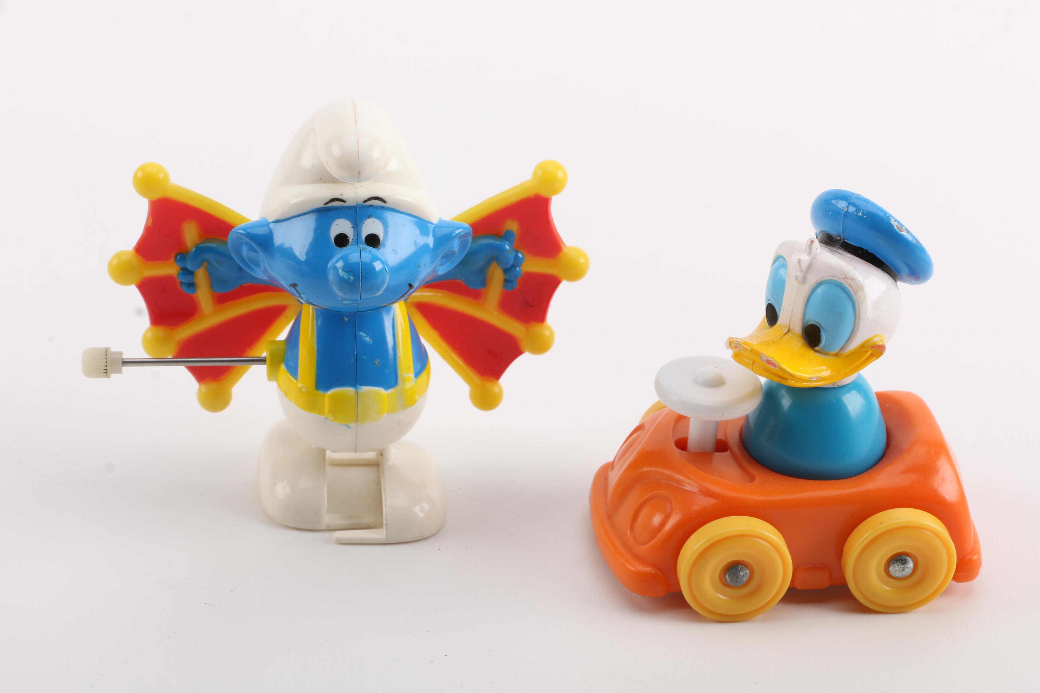 Plastic Toys Including Disney and The Smurfs