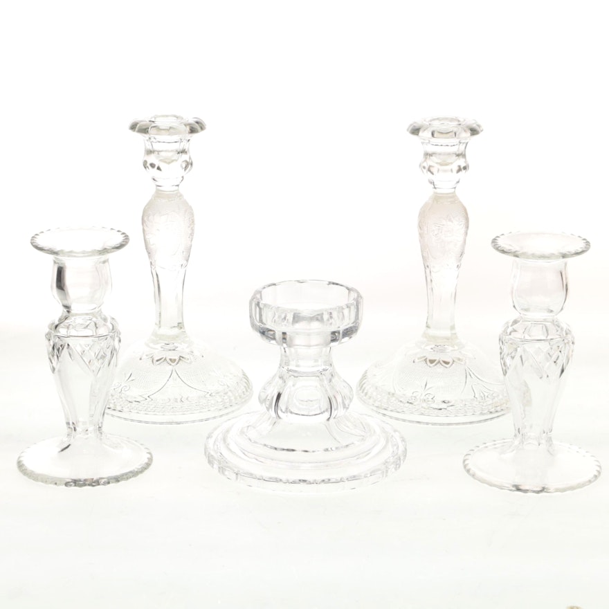 Stuart Crystal Candlesticks with Other Candleholders