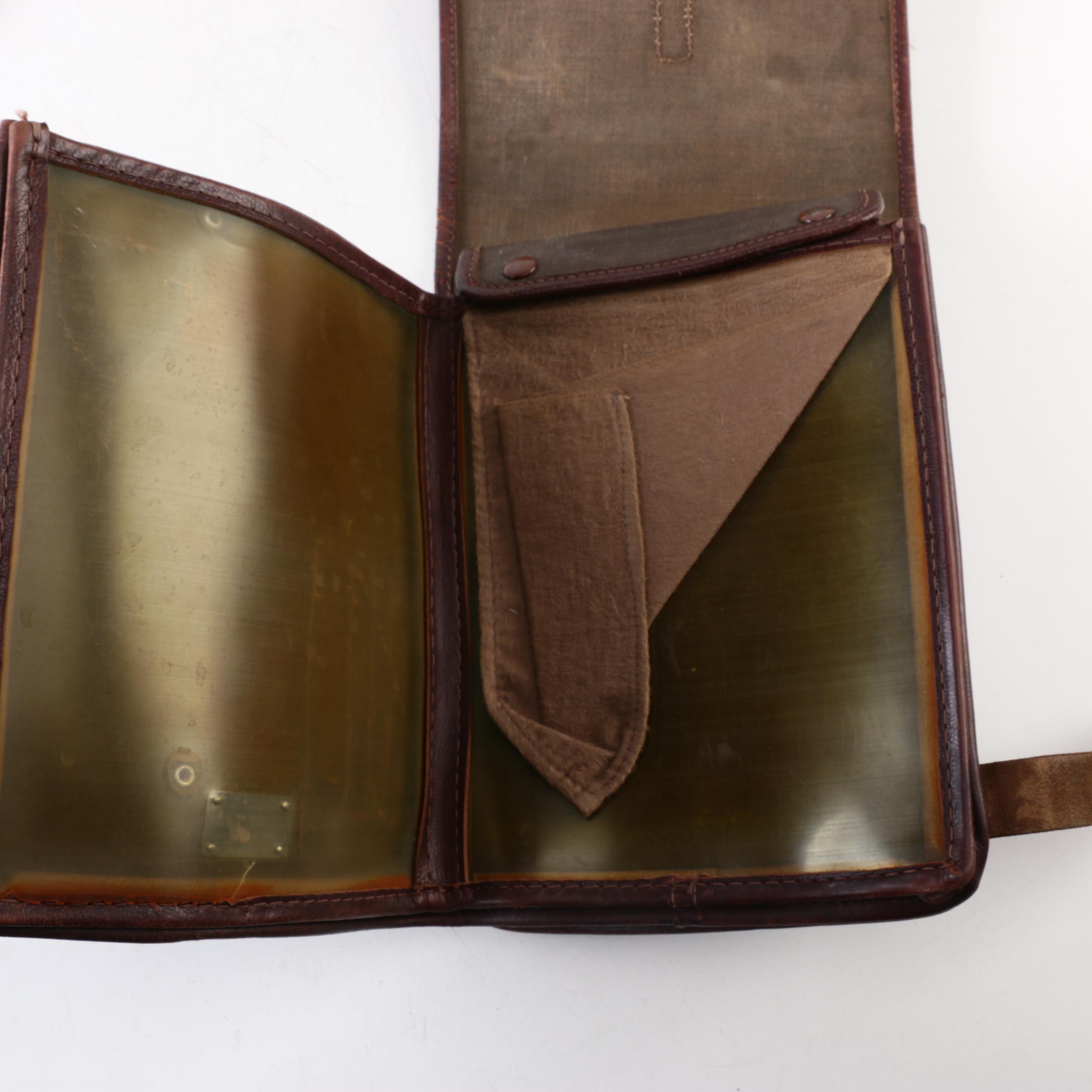 Vintage Leather Briefcase and Document Pouch