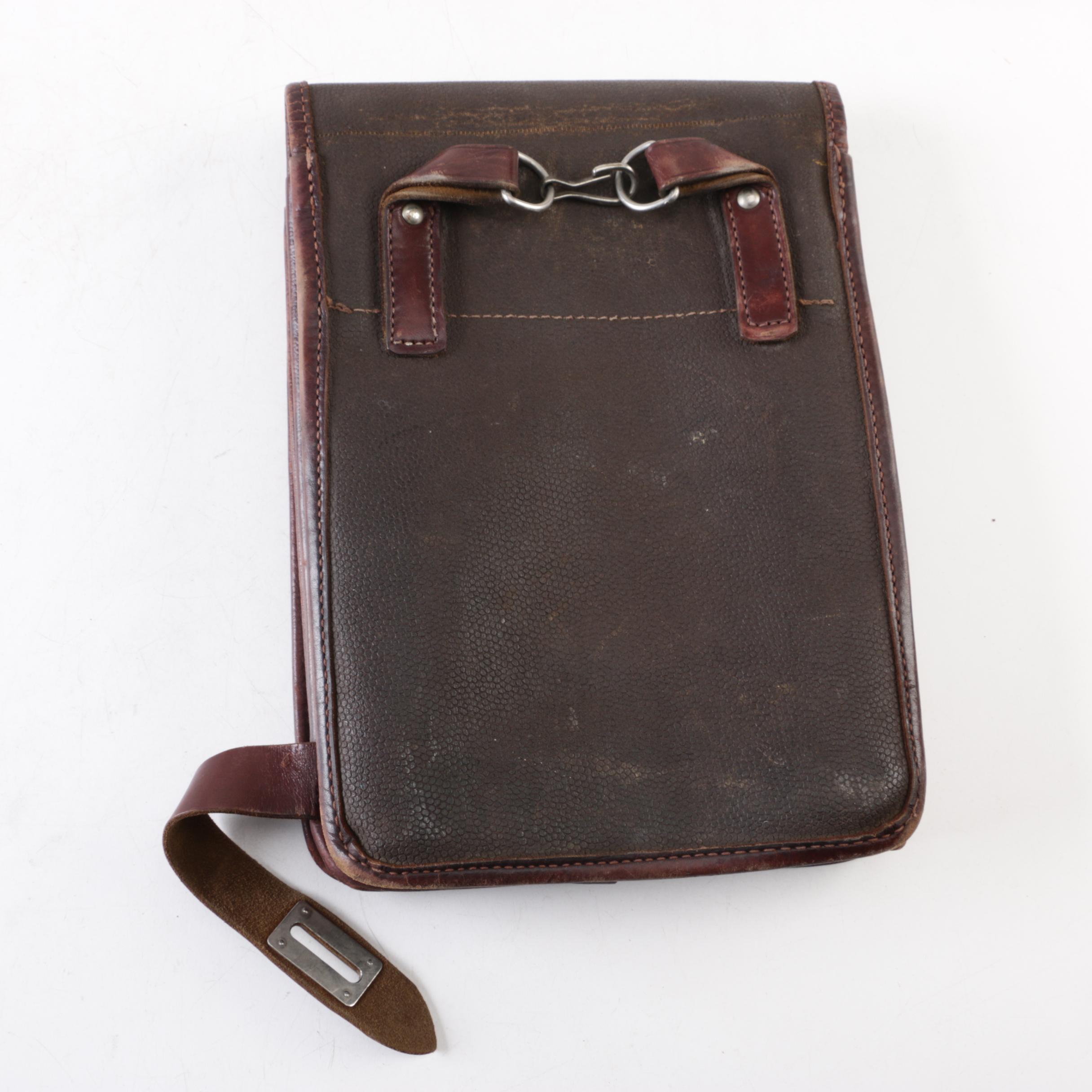 Vintage Leather Briefcase and Document Pouch
