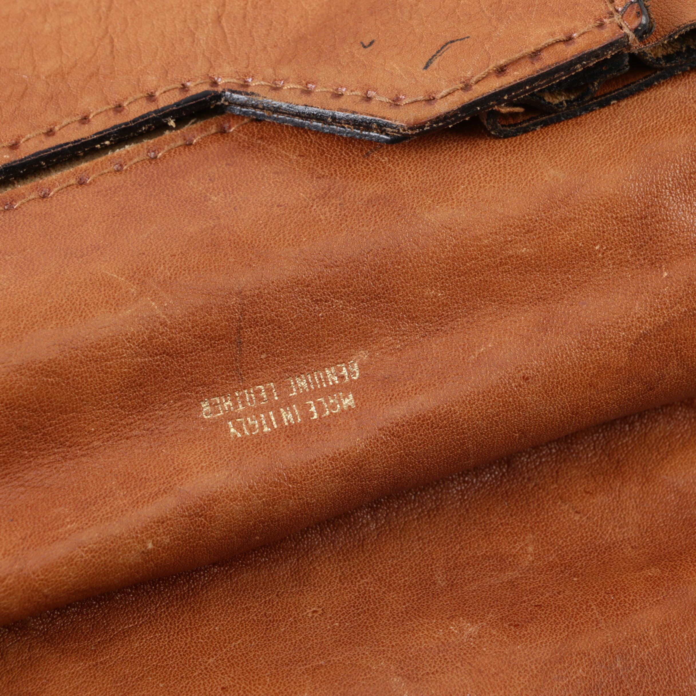 Vintage Leather Briefcase and Document Pouch
