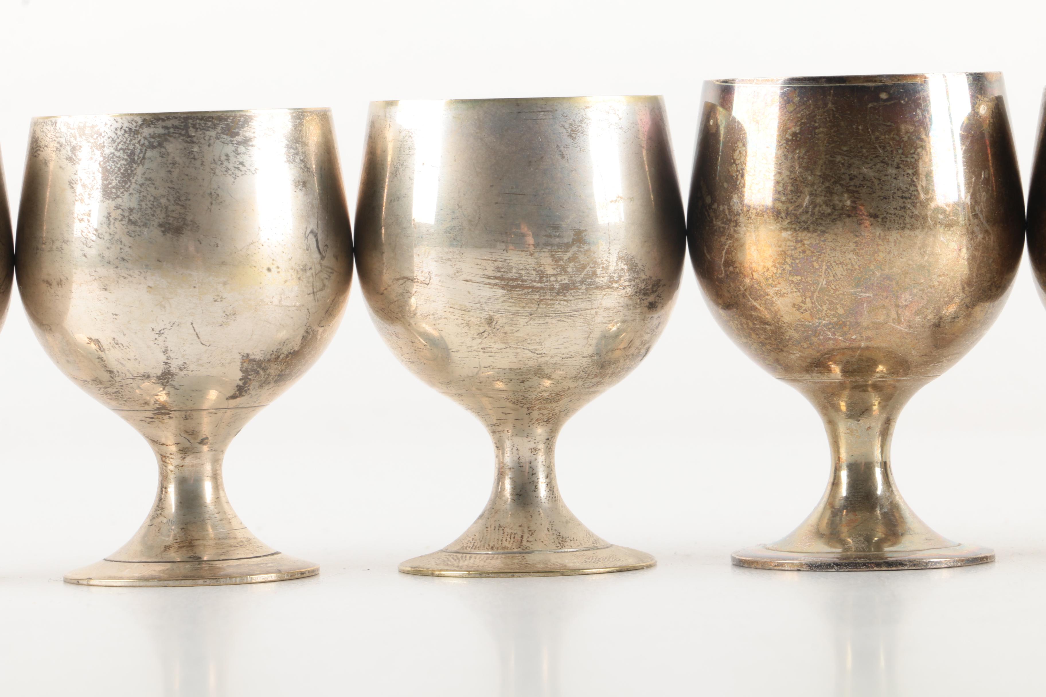 Indian Silver-Plated Cordial Cups