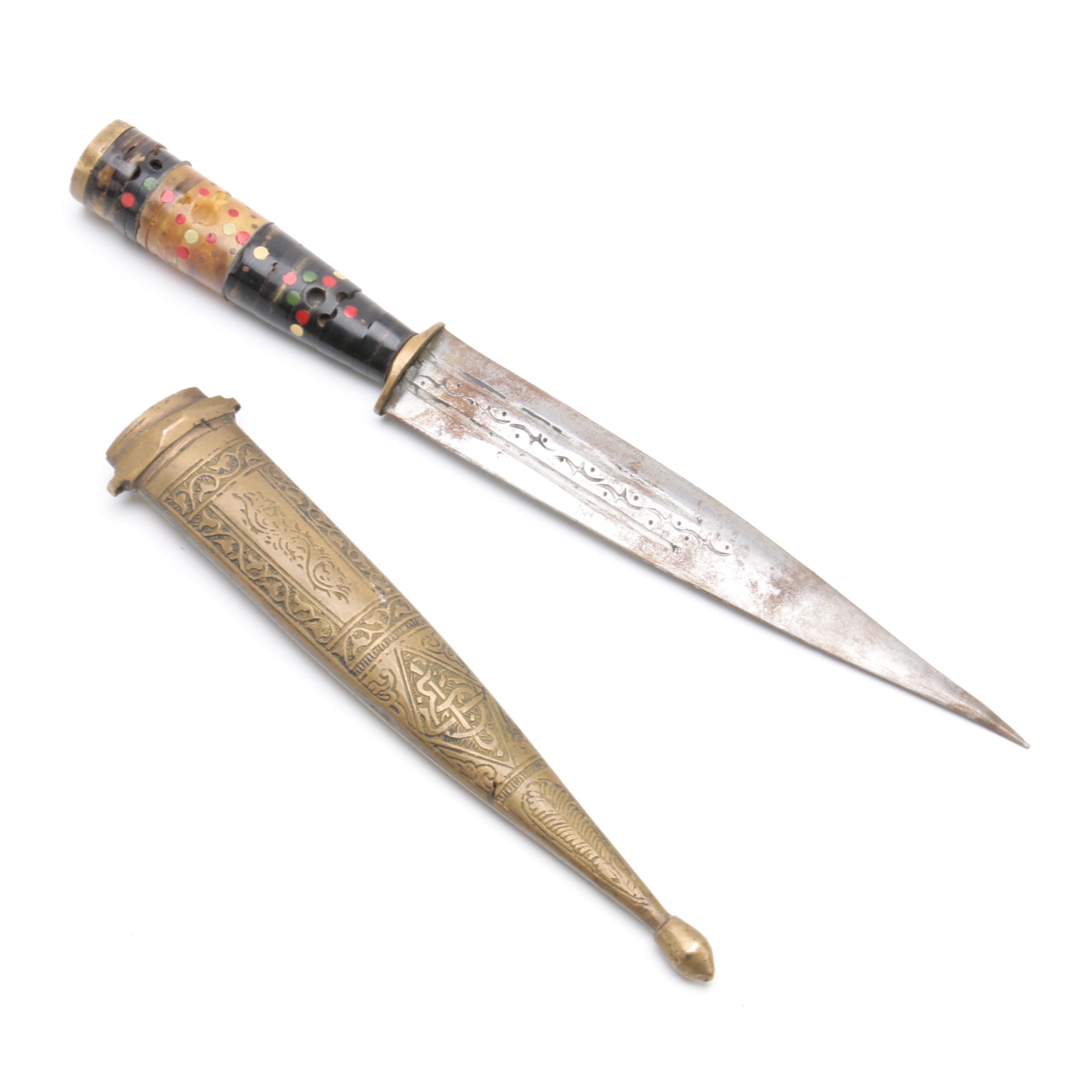 Middle East Inspired Handle Khanjali and Scroll Work Pattern Scabbard