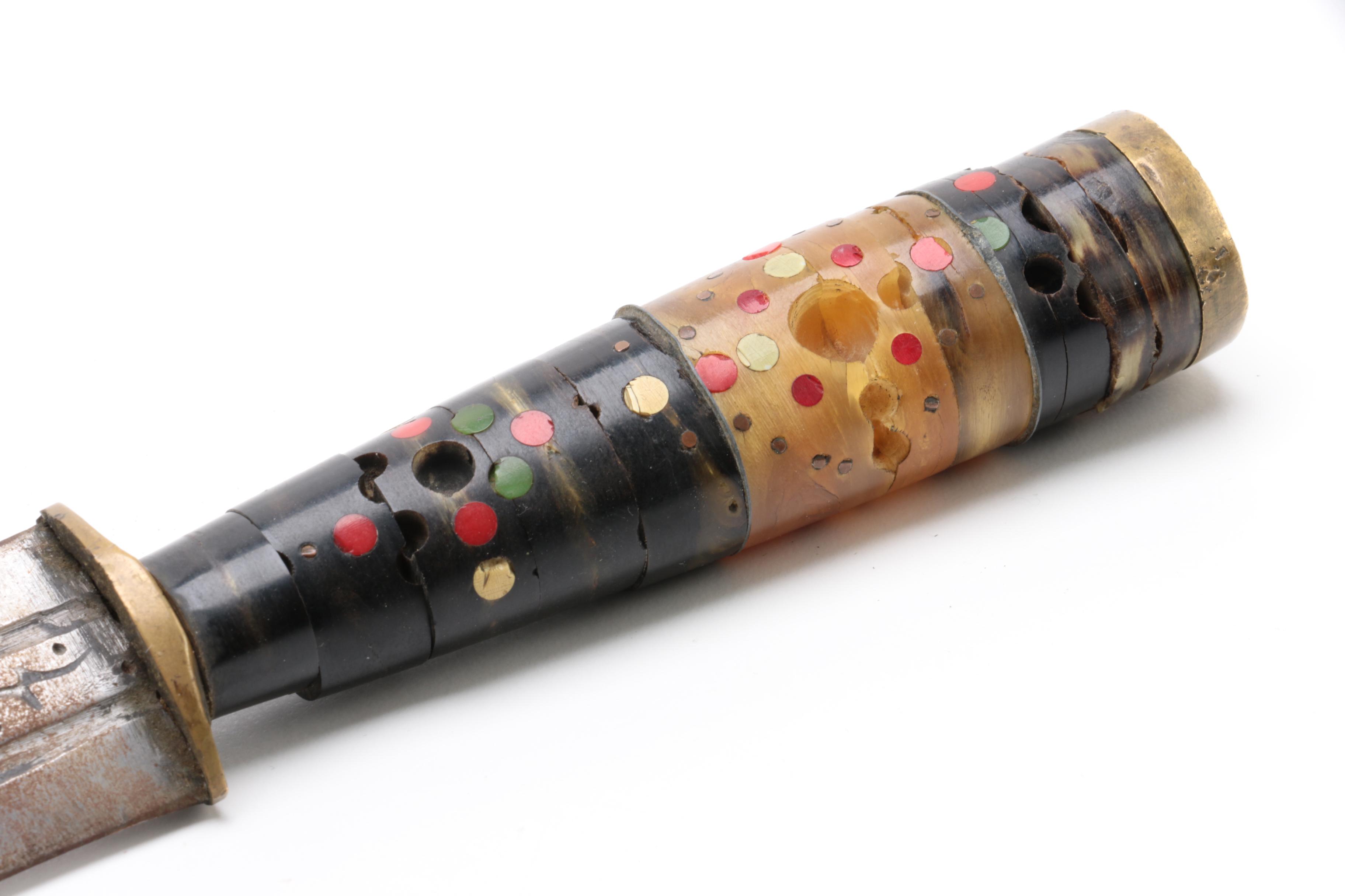 Middle East Inspired Handle Khanjali and Scroll Work Pattern Scabbard