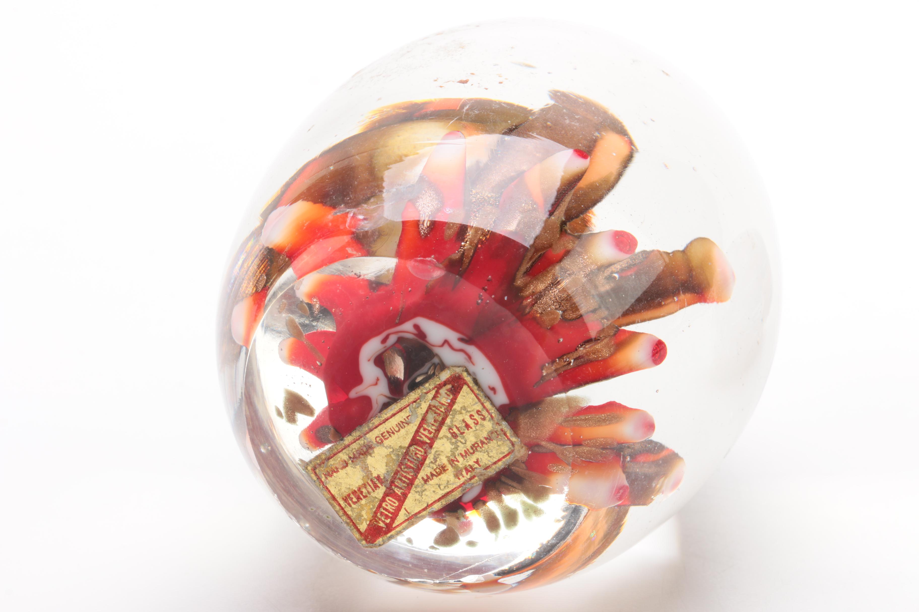 Handmade Italian Art Glass Paperweights