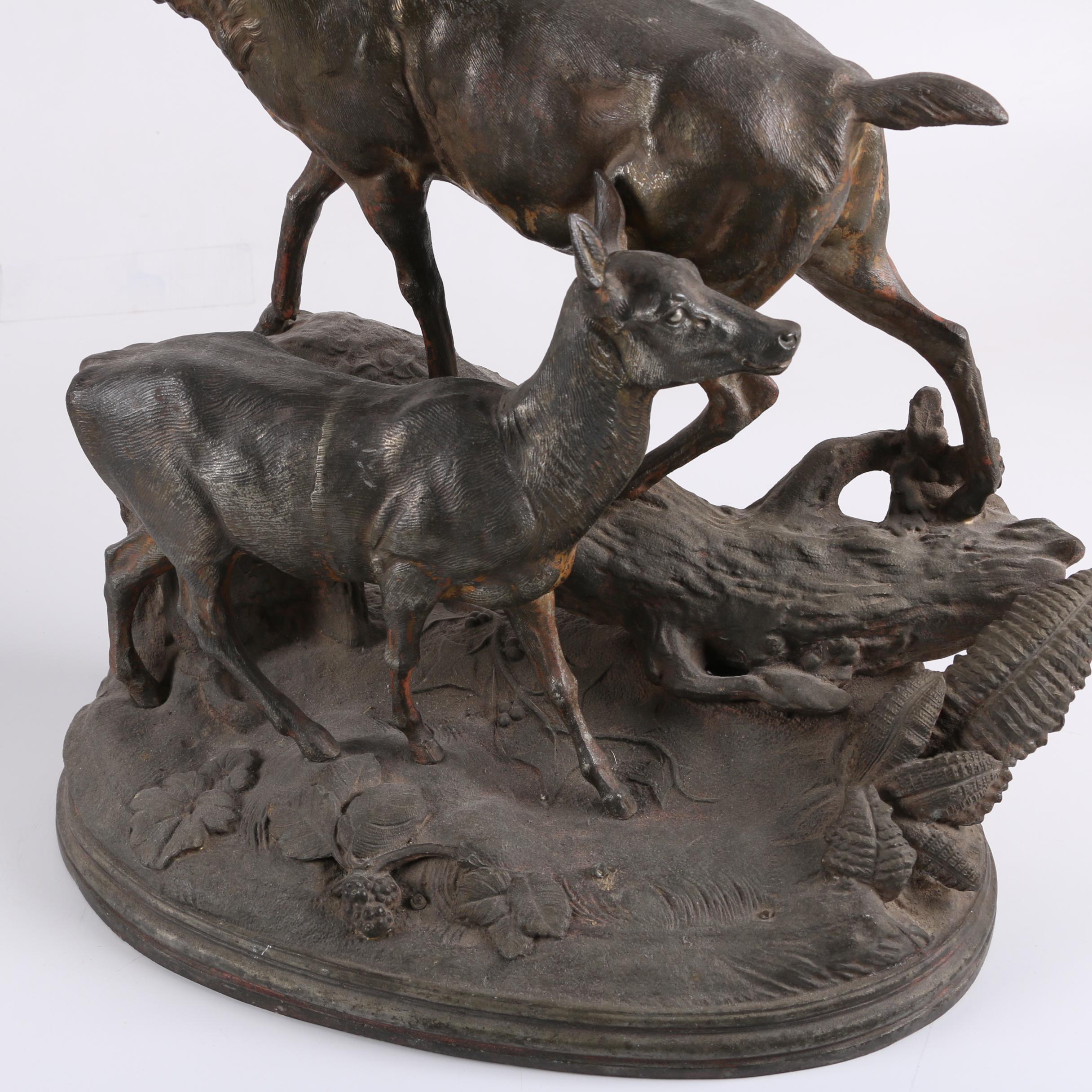 Spelter Sculptures of Deer