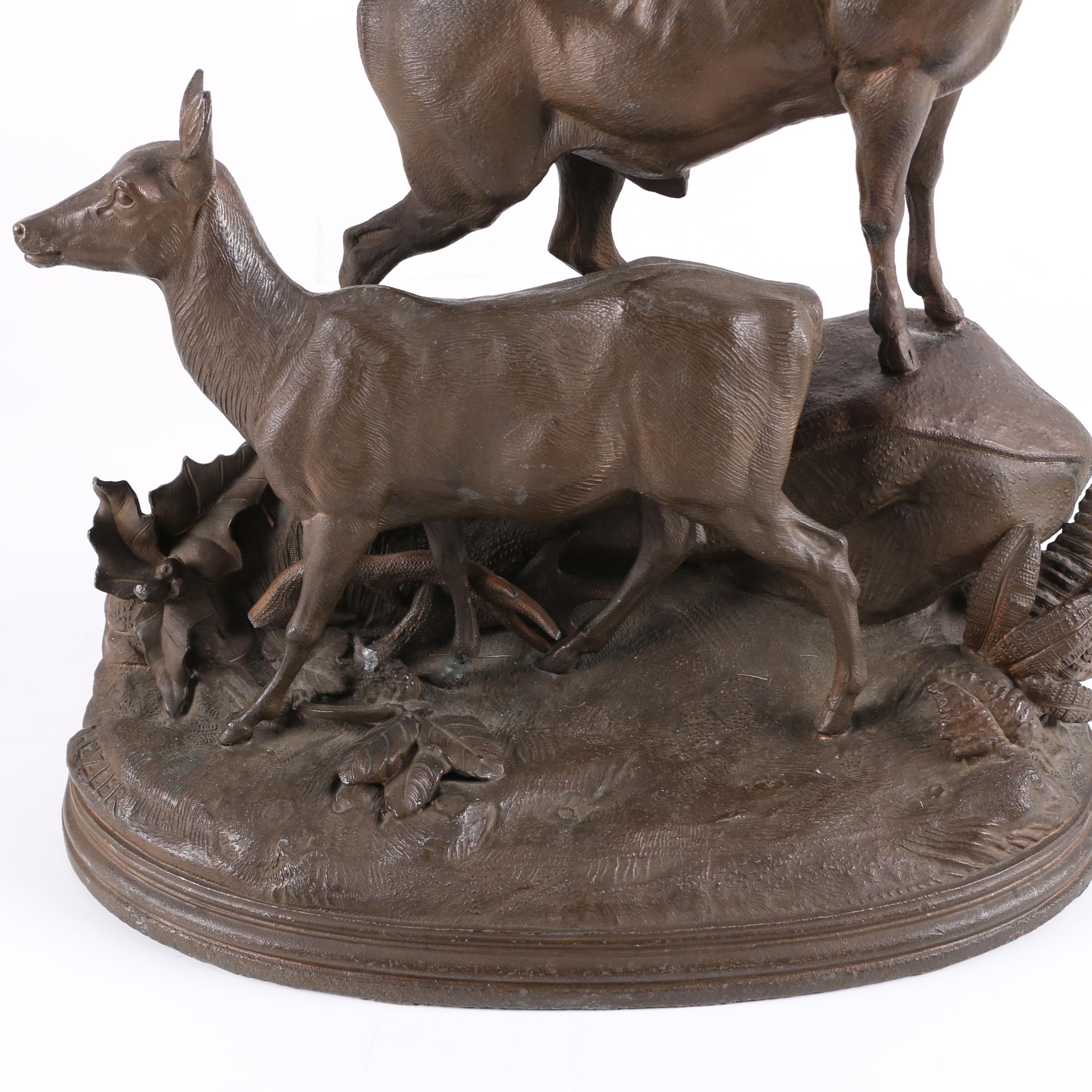 Spelter Sculptures of Deer