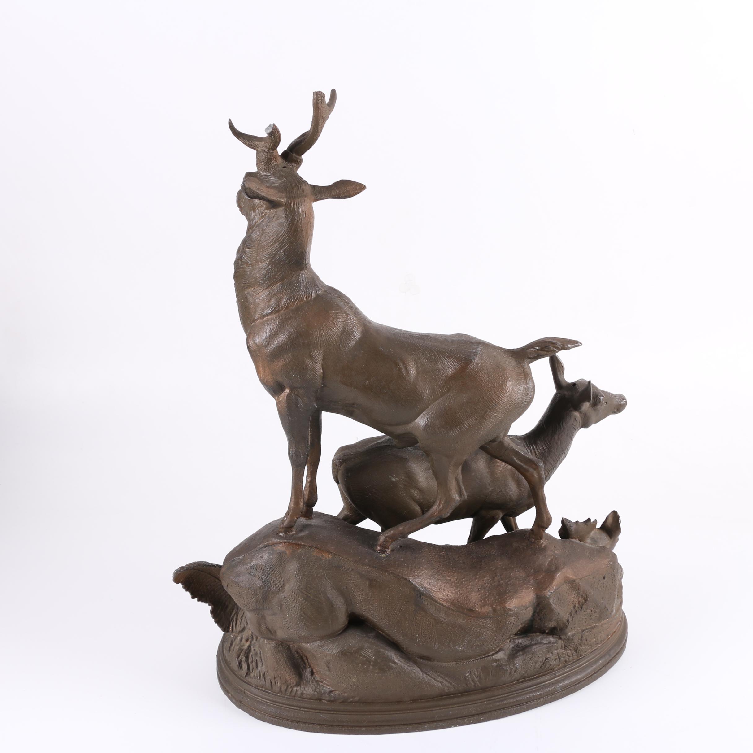 Spelter Sculptures of Deer