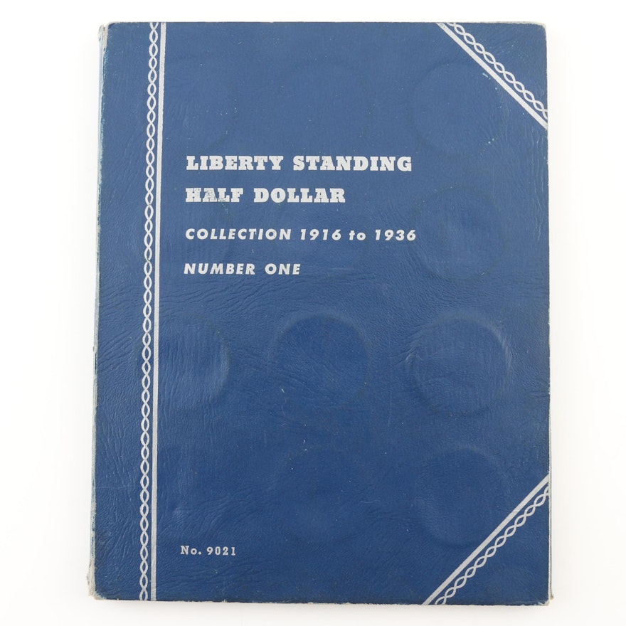 Group of 35 Walking Liberty Silver Half Dollars in a Whitman Folder