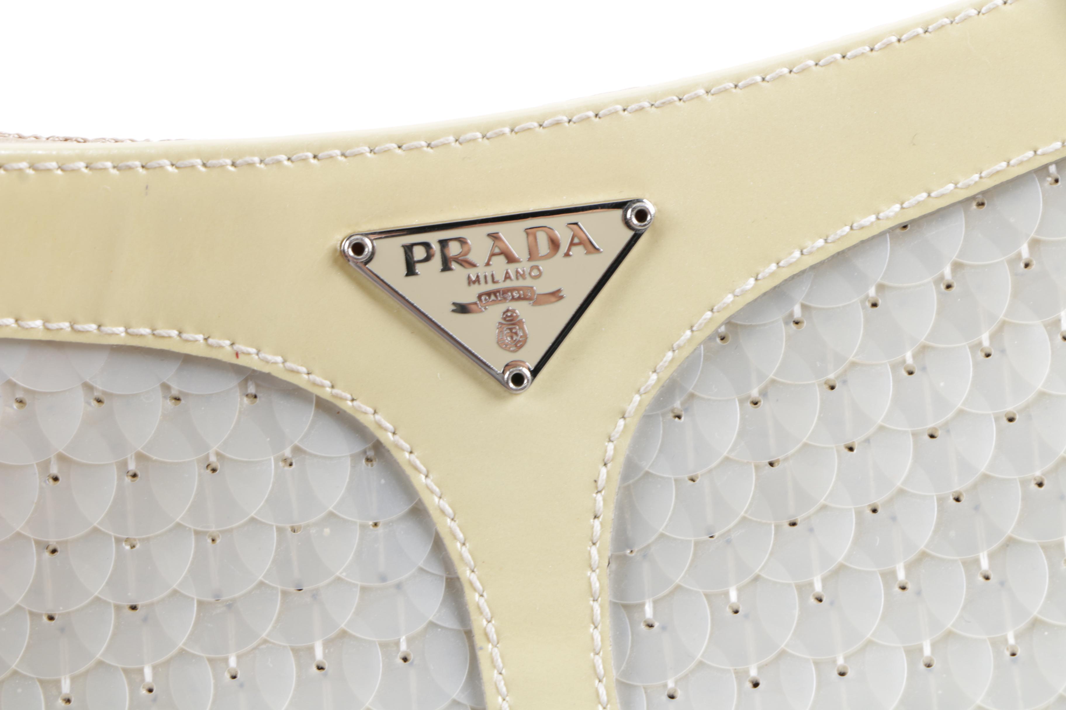 Prada Iridescent White Sequin Handbag