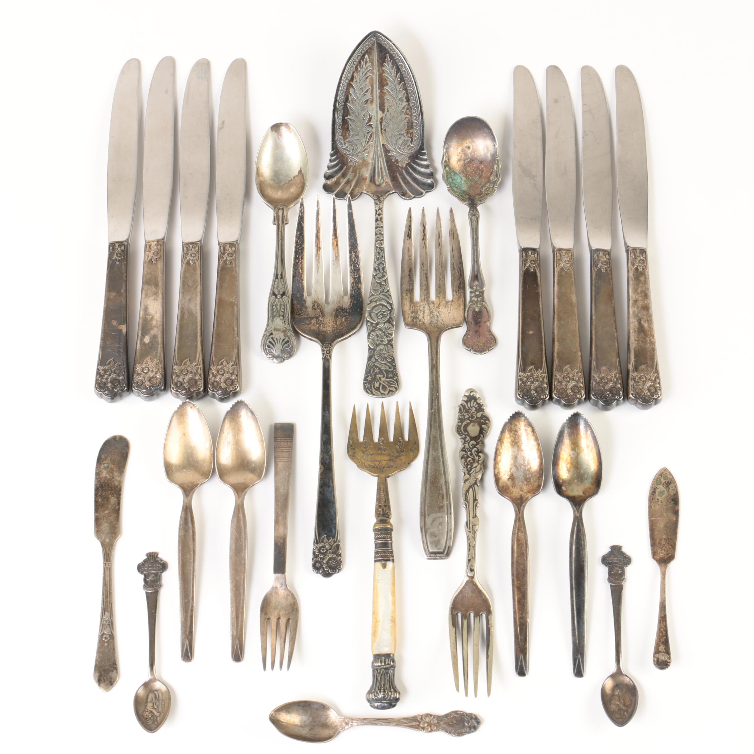 Holmes & Edwards "Hiawatha" Silver Plate Server and Assorted Silver Plate