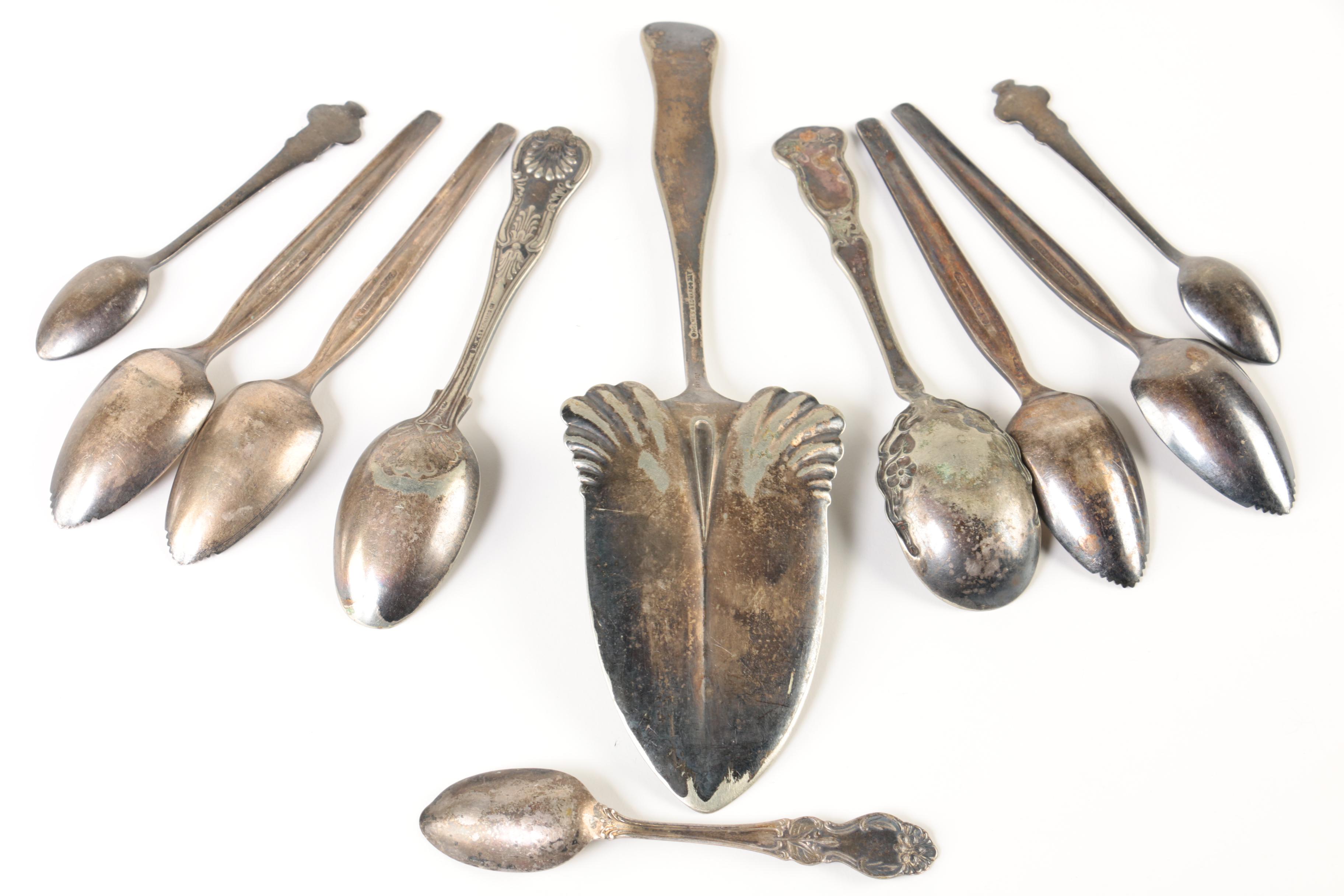 Holmes & Edwards "Hiawatha" Silver Plate Server and Assorted Silver Plate