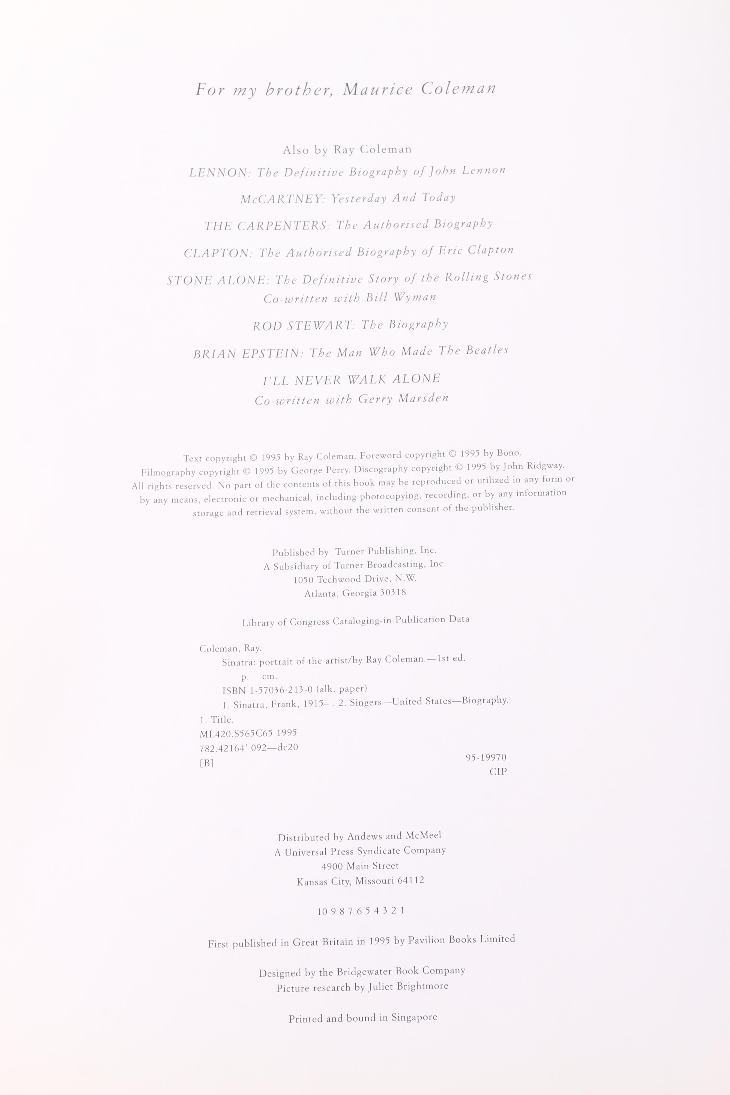 Frank Sinatra Books and Collector's Plaque