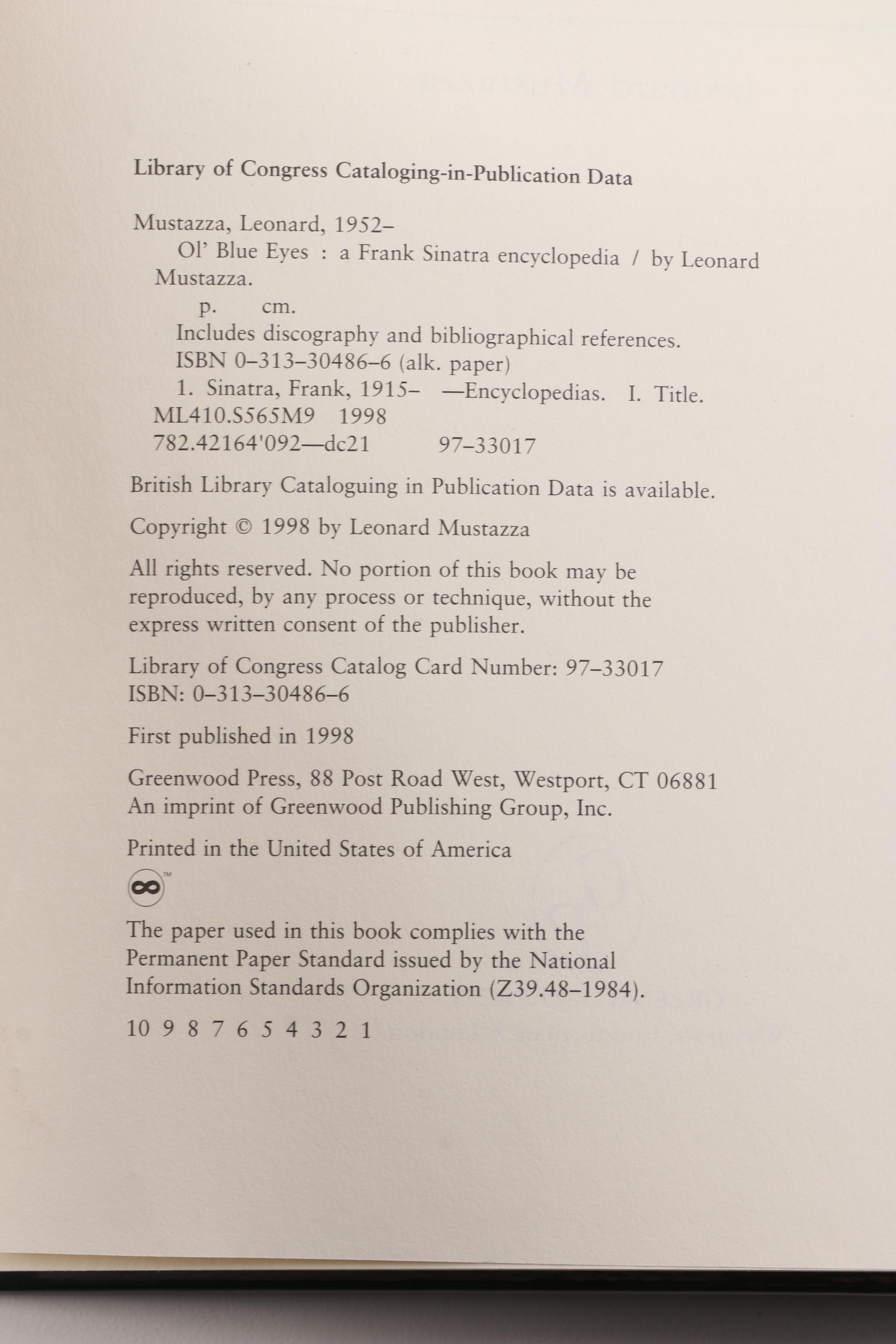 Frank Sinatra Books and Collector's Plaque