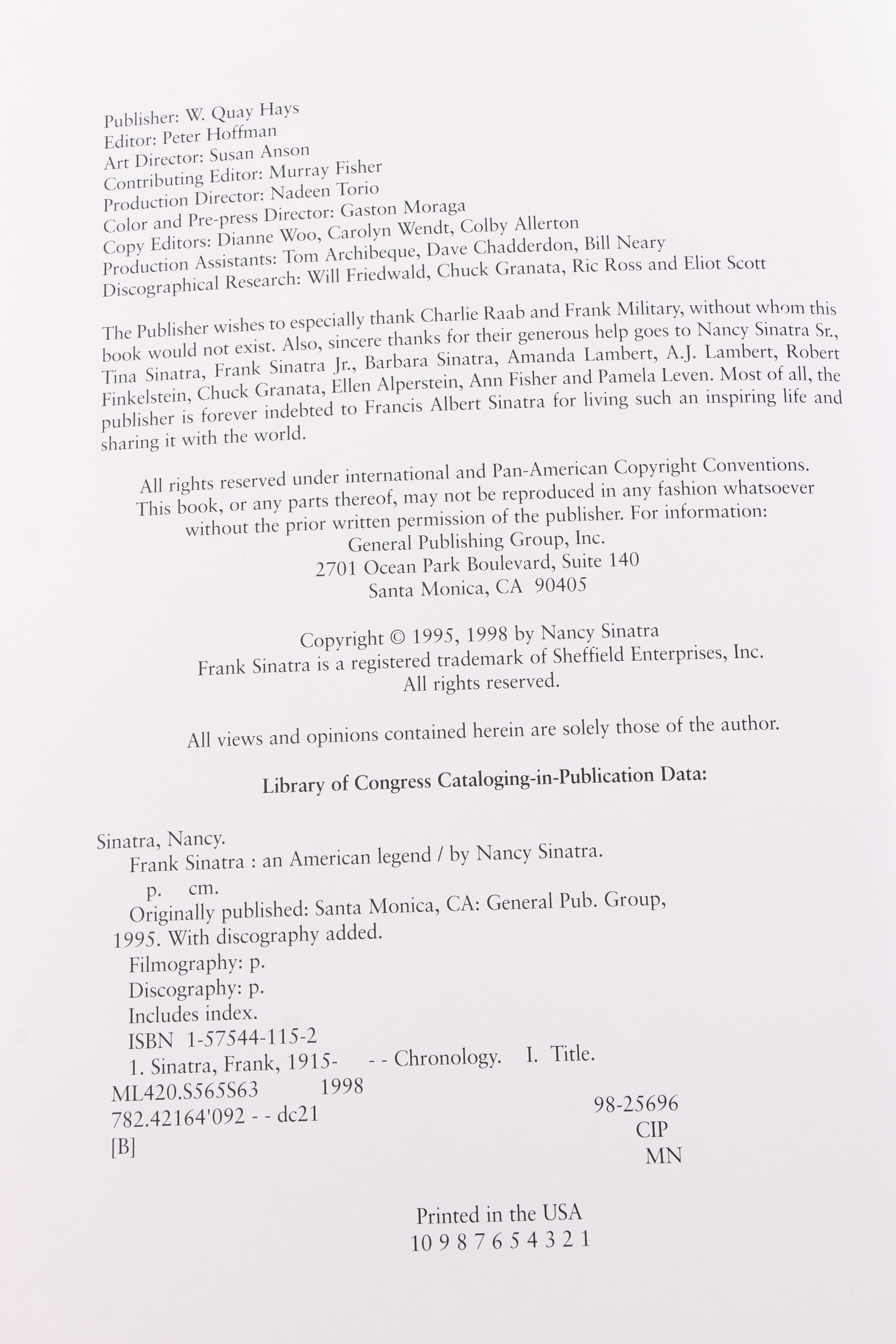 Frank Sinatra Books and Collector's Plaque