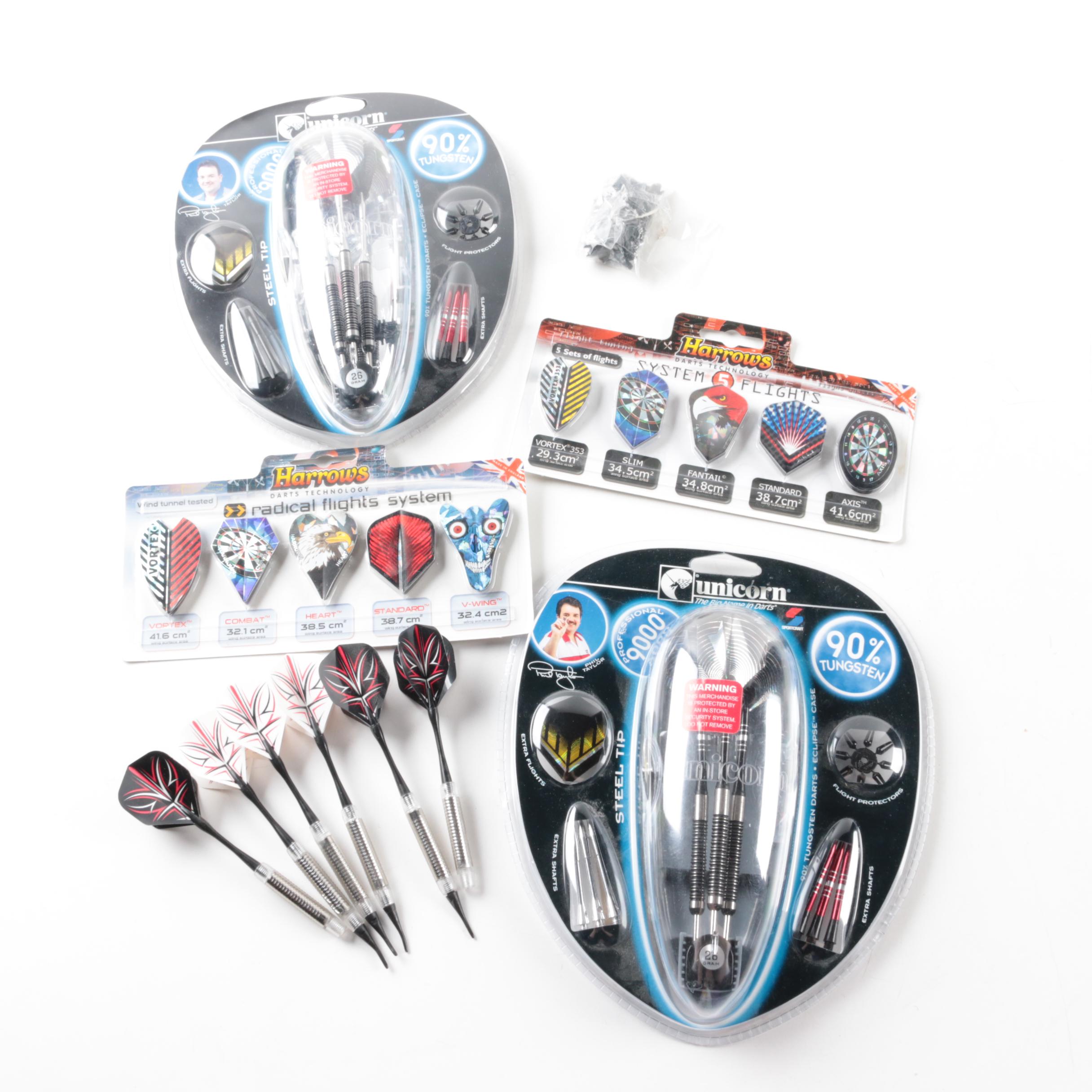 Cybermatch Electronic Dartboard, Heineken Chalkboard, and Unicorn Darts