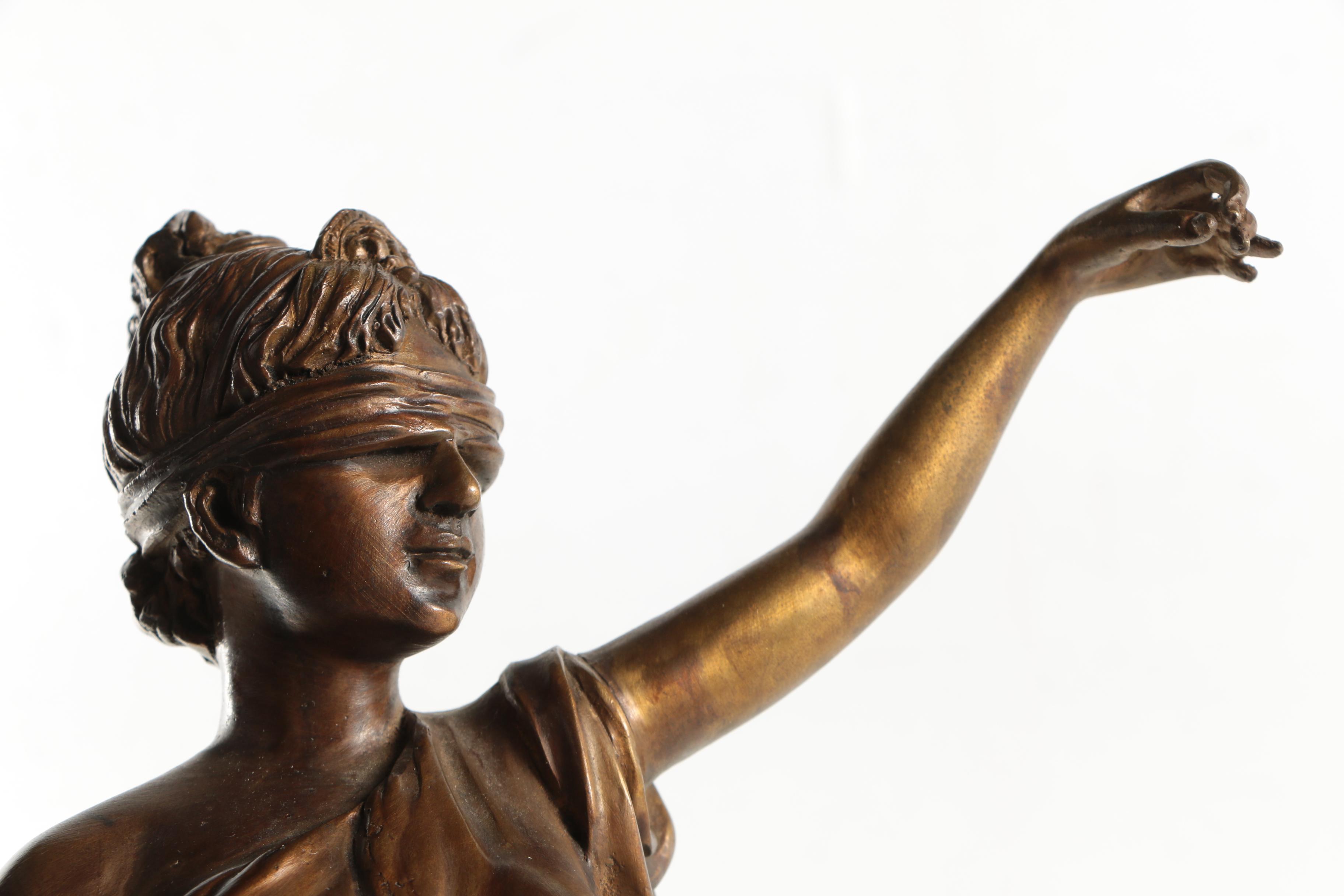 Brass Sculpture of Lady Justice