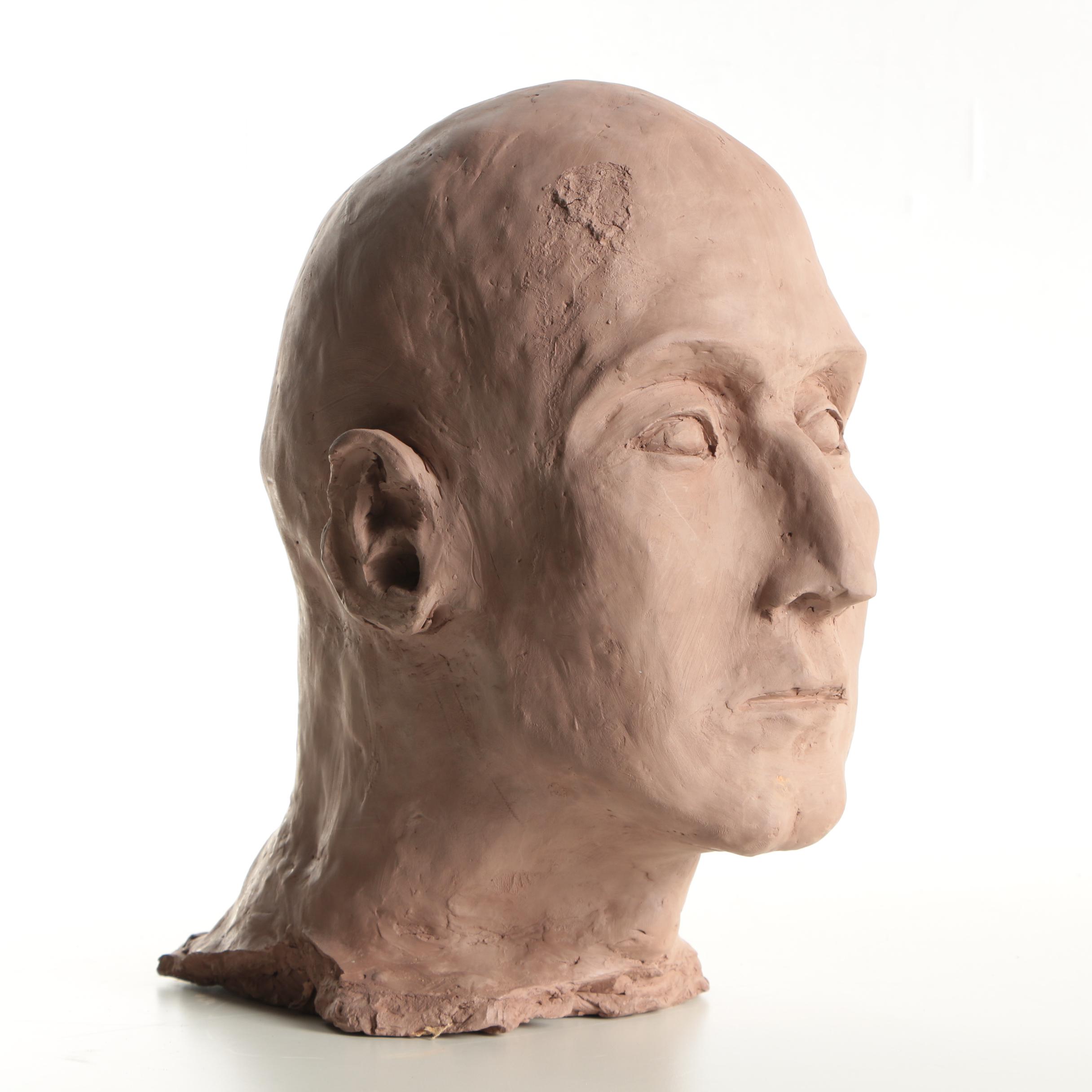 Clay Sculpture of a Head