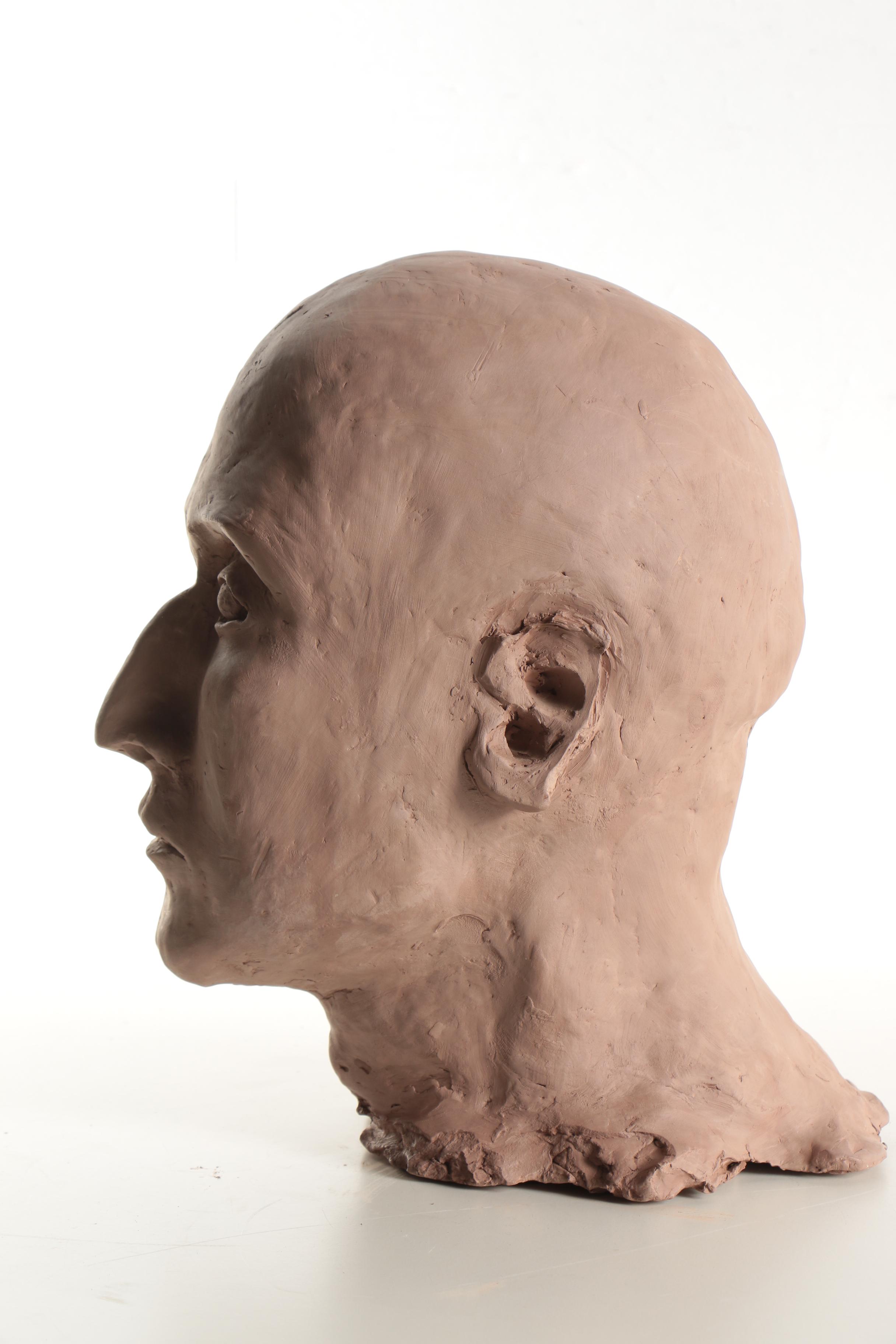 Clay Sculpture of a Head