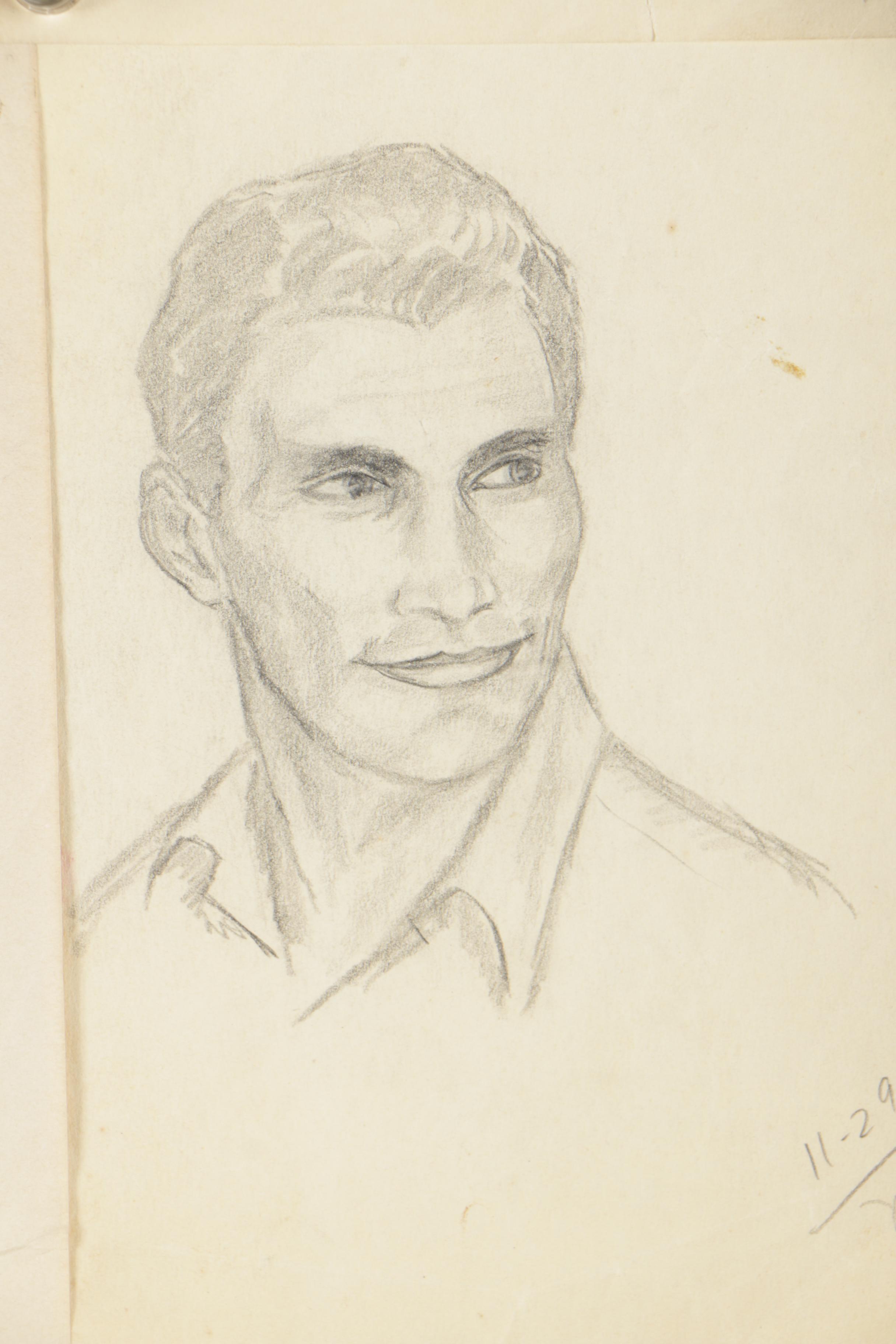 Metz Graphite Sketches Featuring Portraits of Men and Women