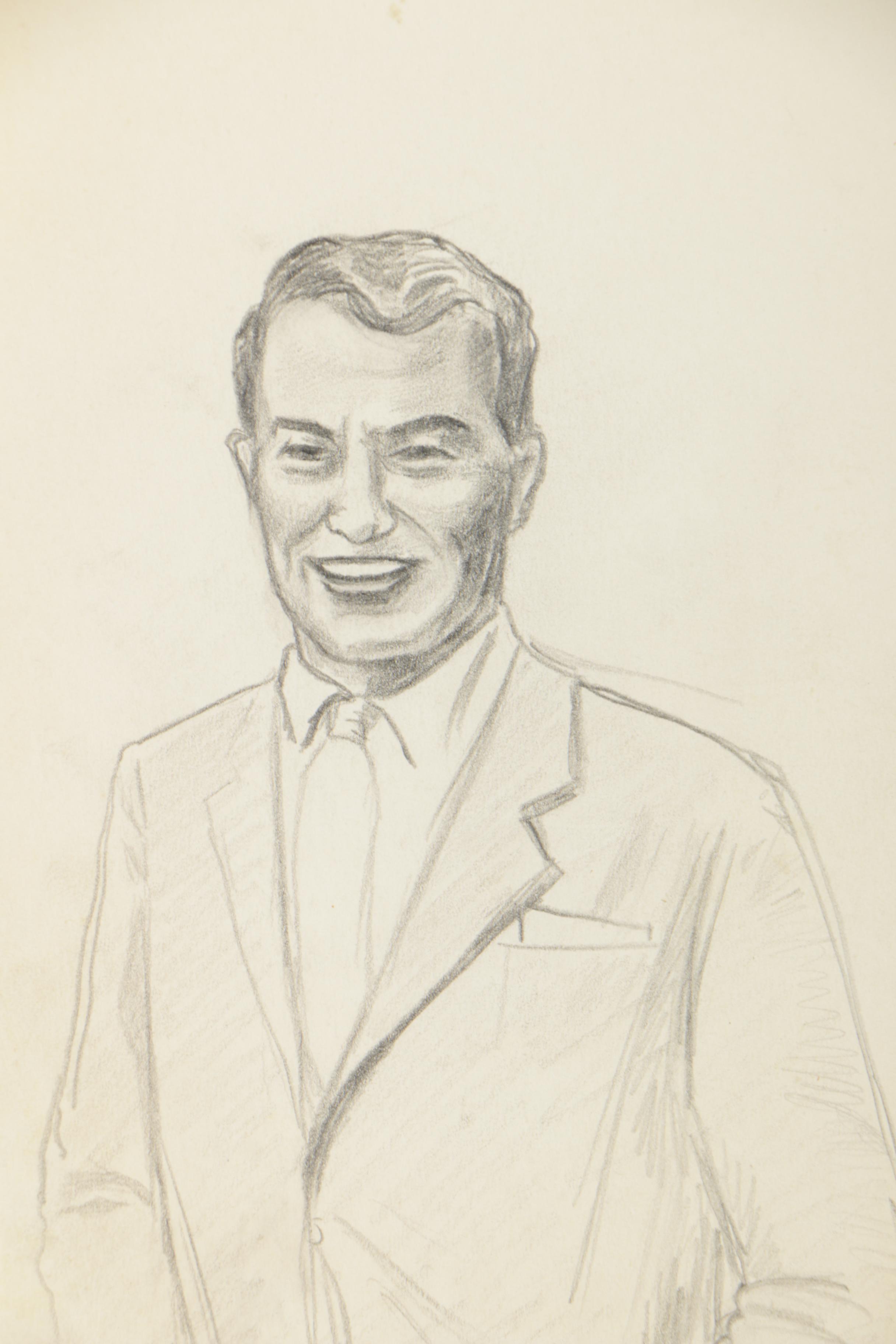Metz Graphite Sketches Featuring Portraits of Men and Women