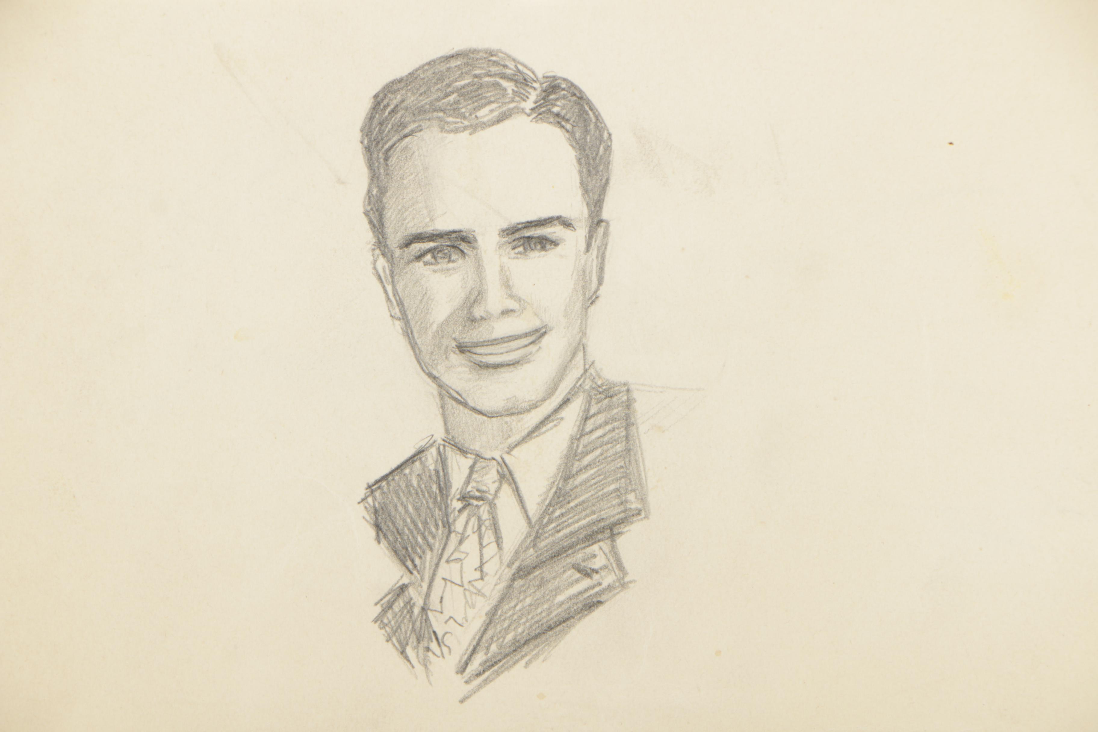 Metz Graphite Sketches Featuring Portraits of Men and Women