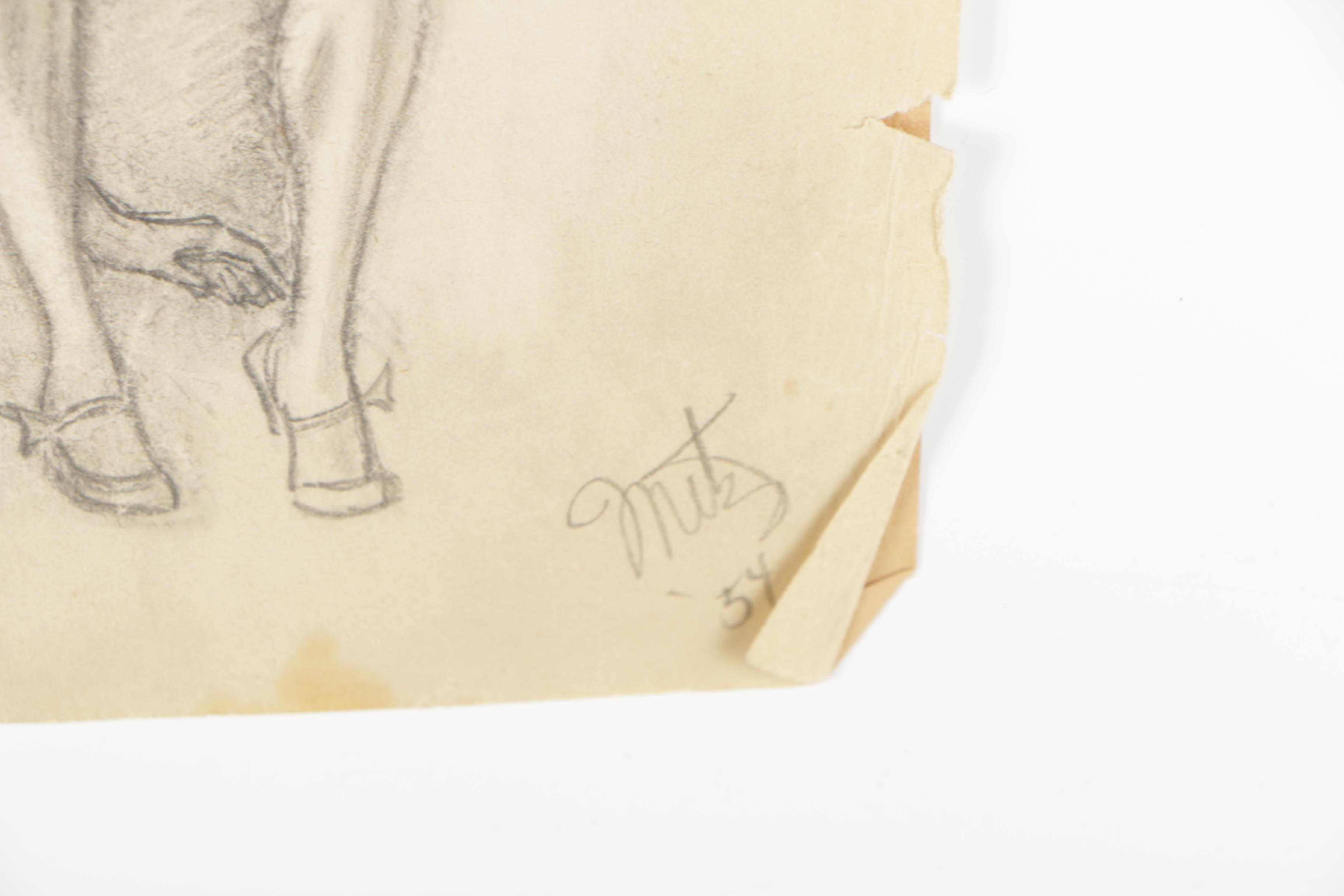 Metz Graphite Sketches Featuring Portraits of Men and Women