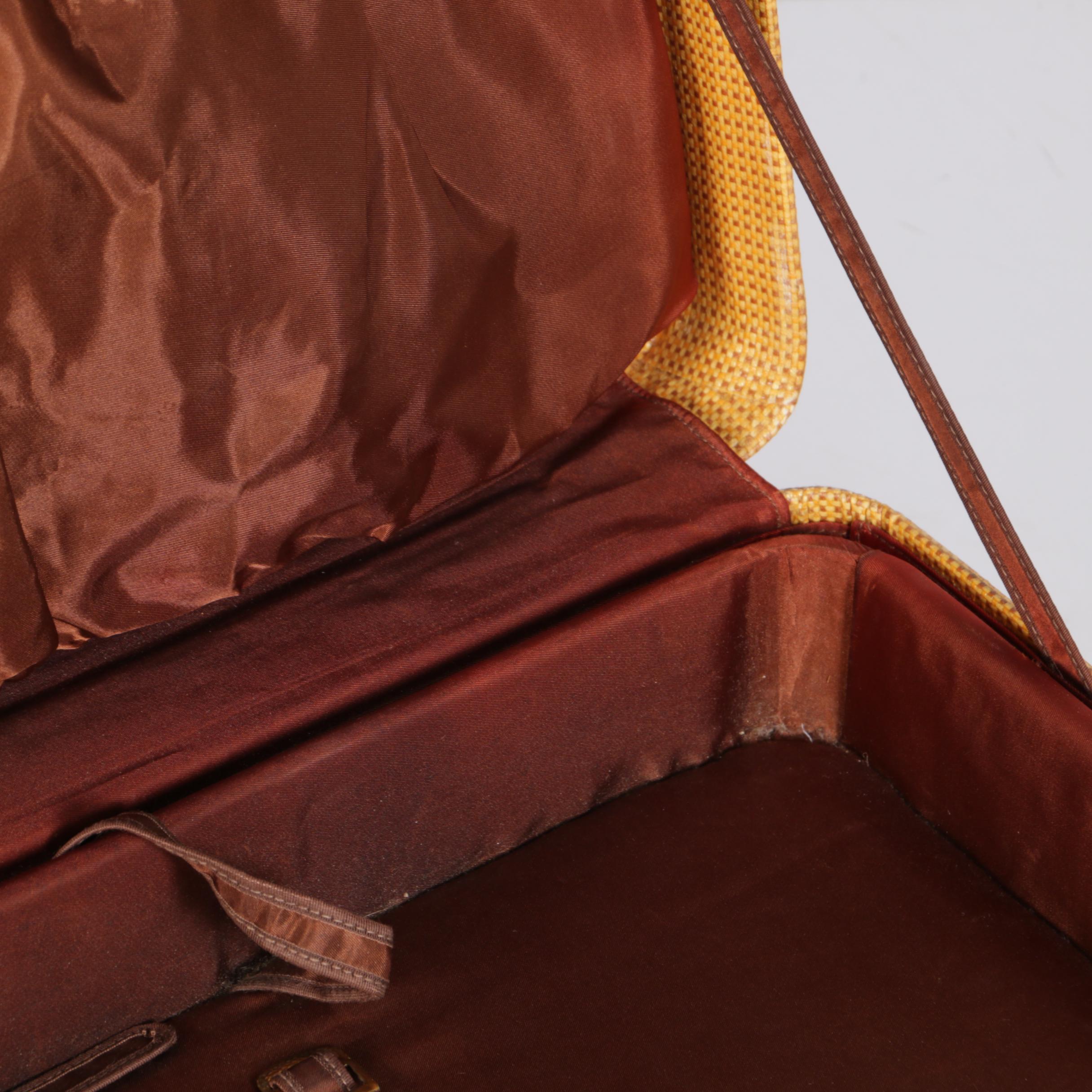 Vintage K. Kaufmann & Co. Yellow Canvas Suitcases