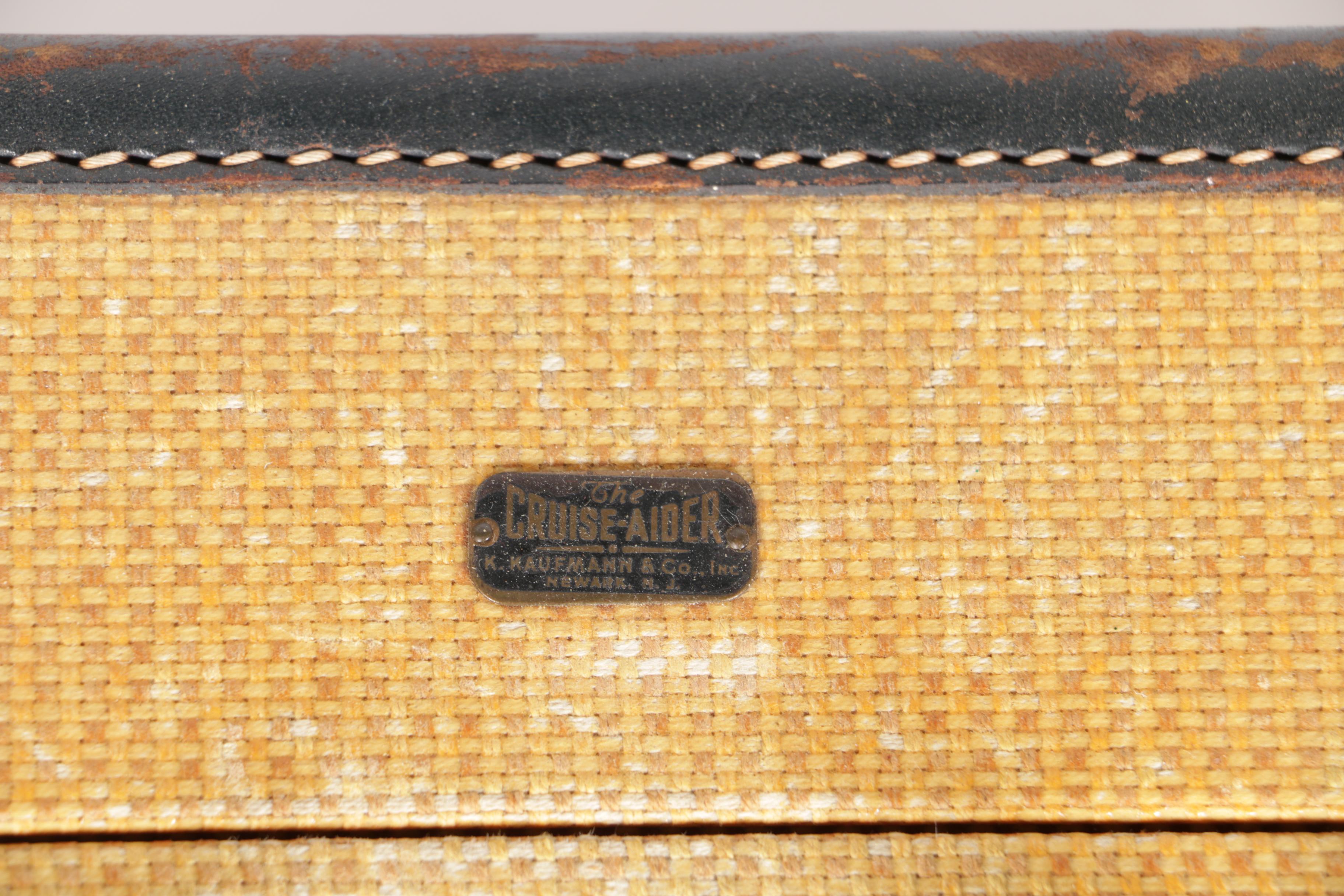 Vintage K. Kaufmann & Co. Yellow Canvas Suitcases