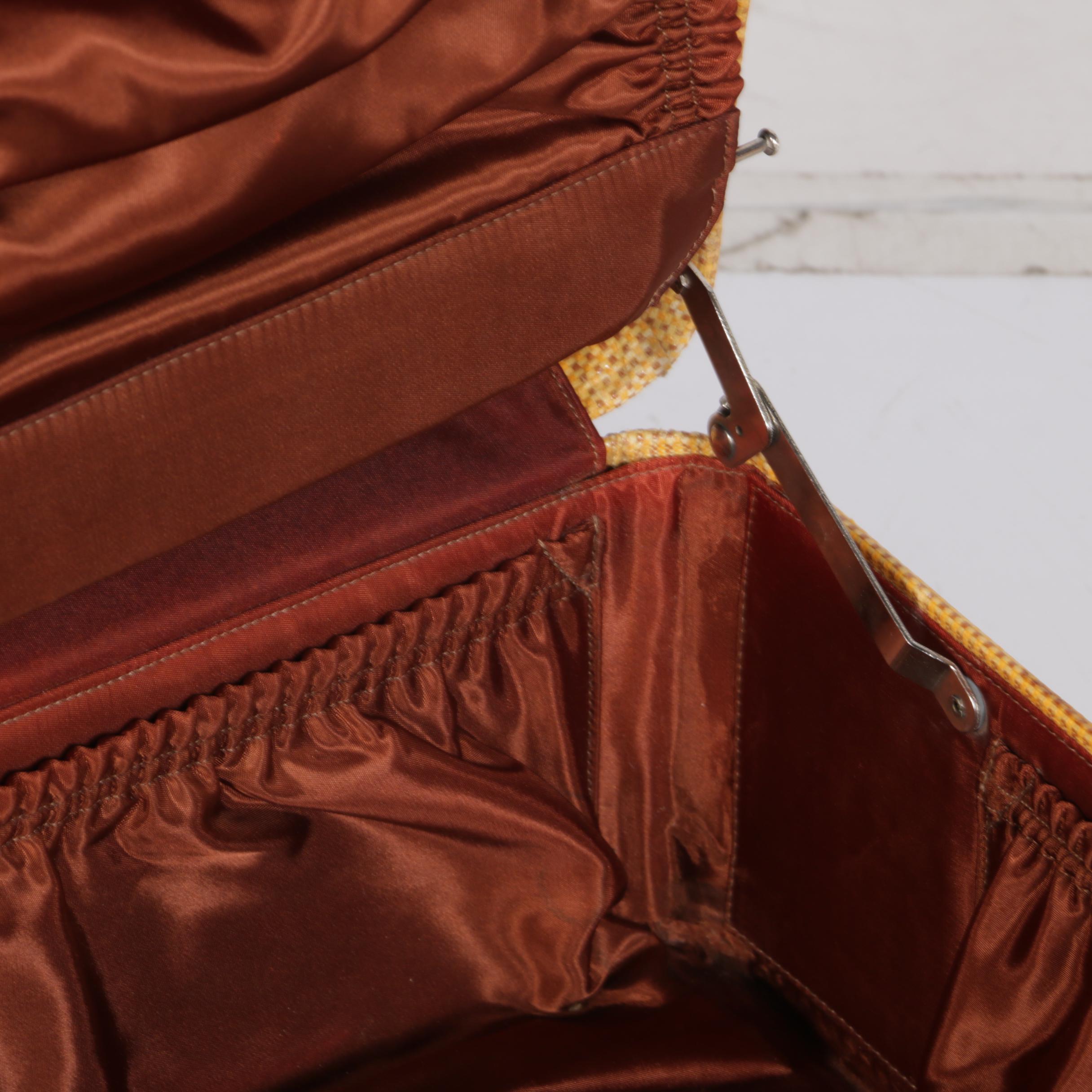 Vintage K. Kaufmann & Co. Yellow Canvas Suitcases