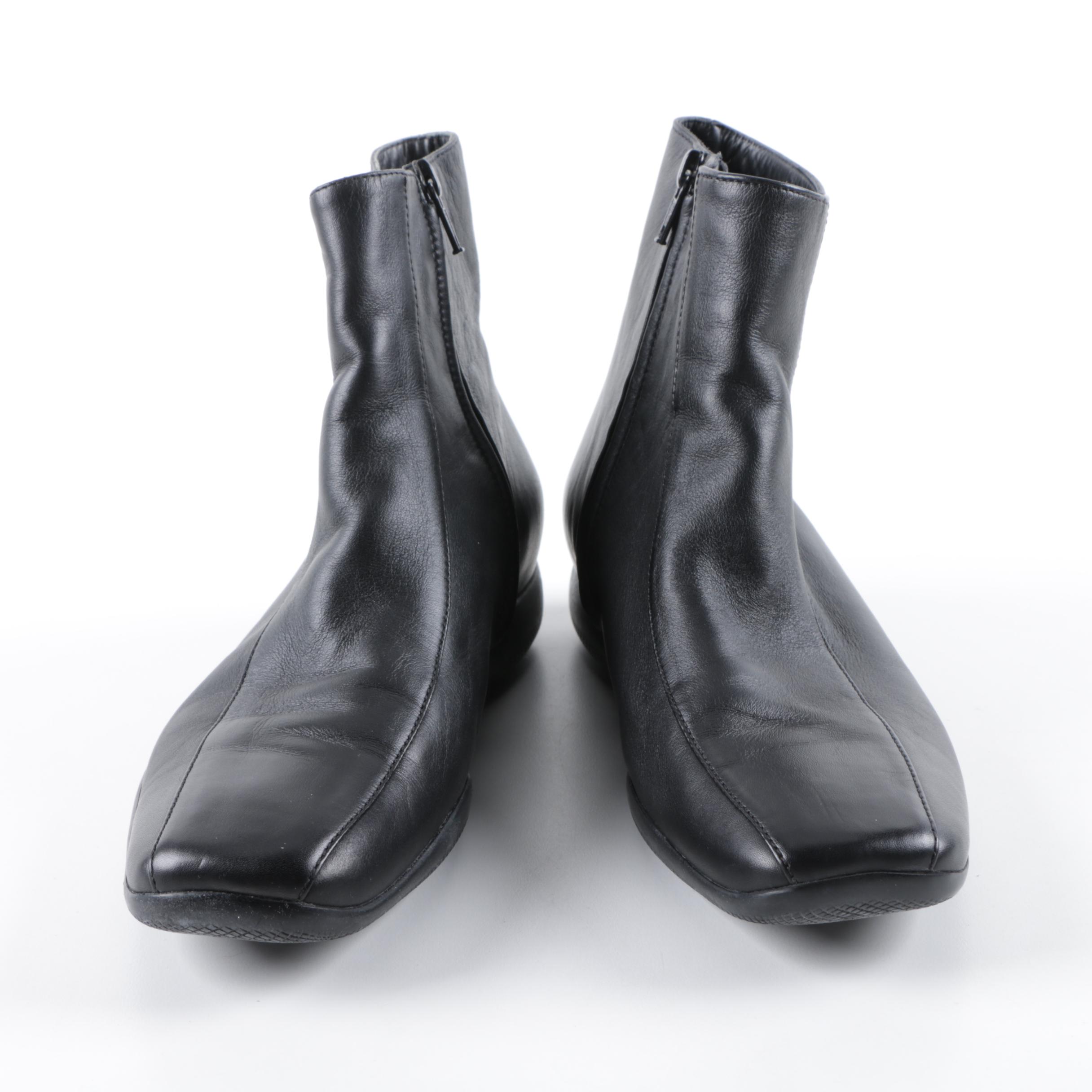 Women's Prada Black Leather Ankle Boots