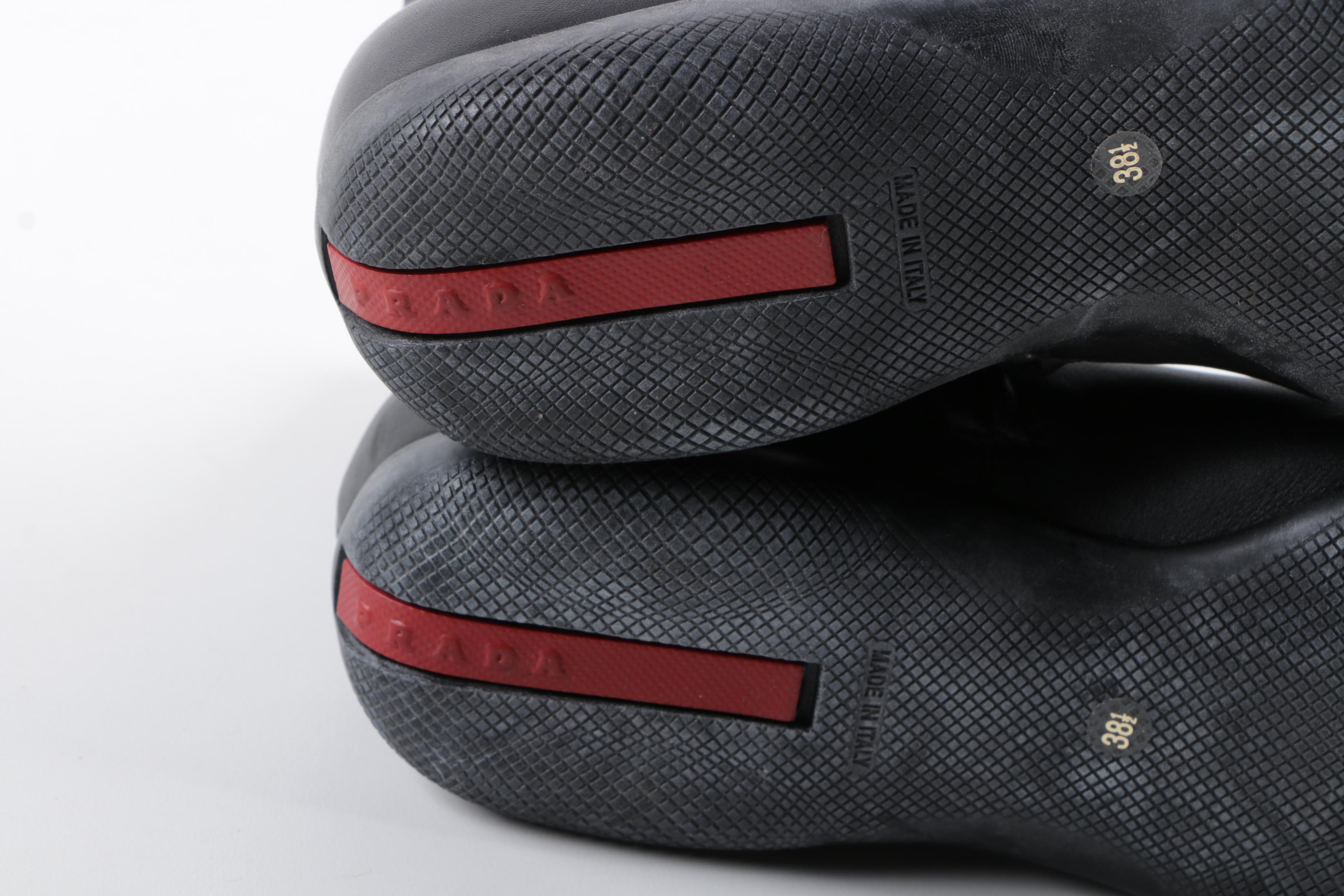 Women's Prada Black Leather Ankle Boots