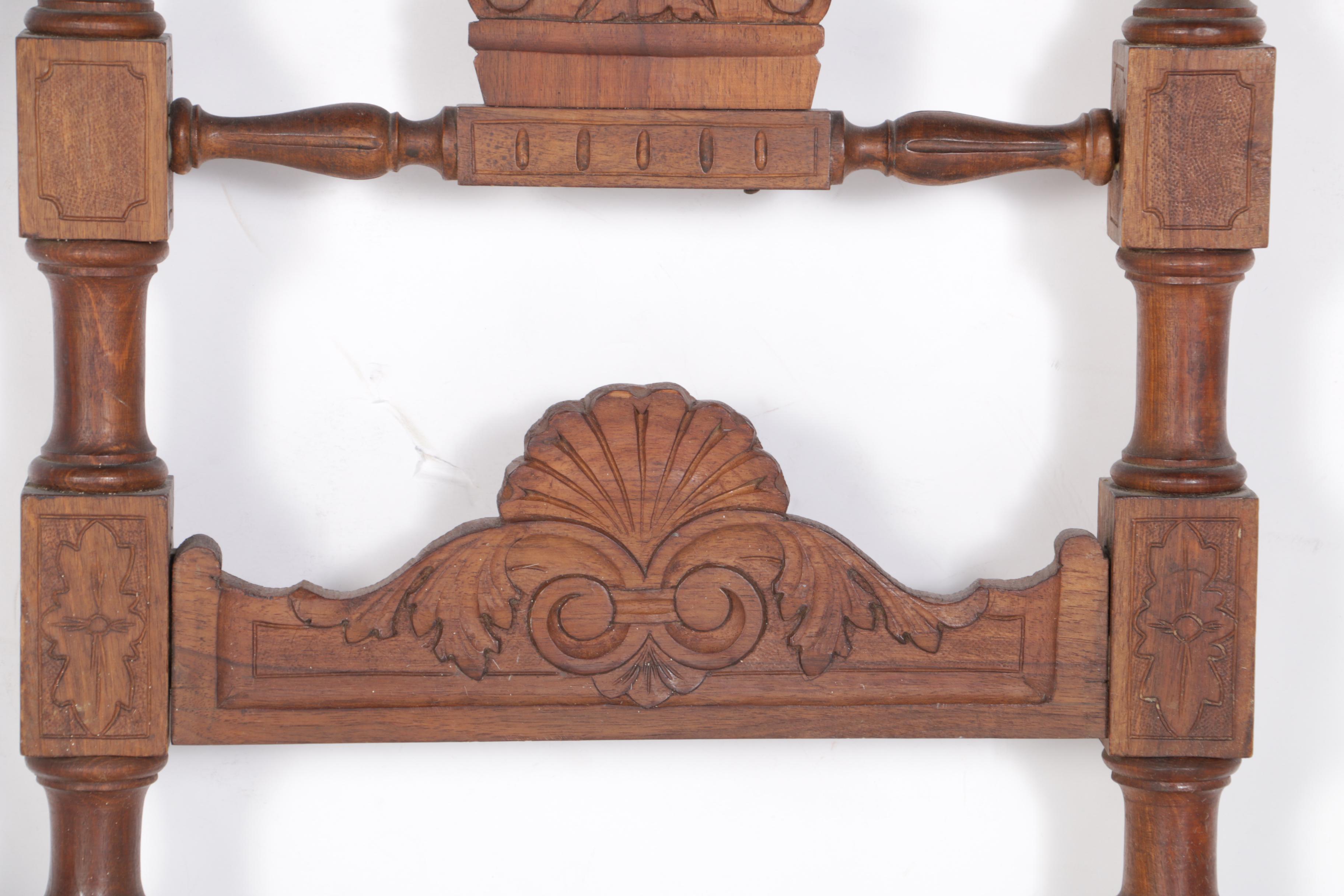 Antique French Renaissance Revival Walnut Chair Back Wall Hanging