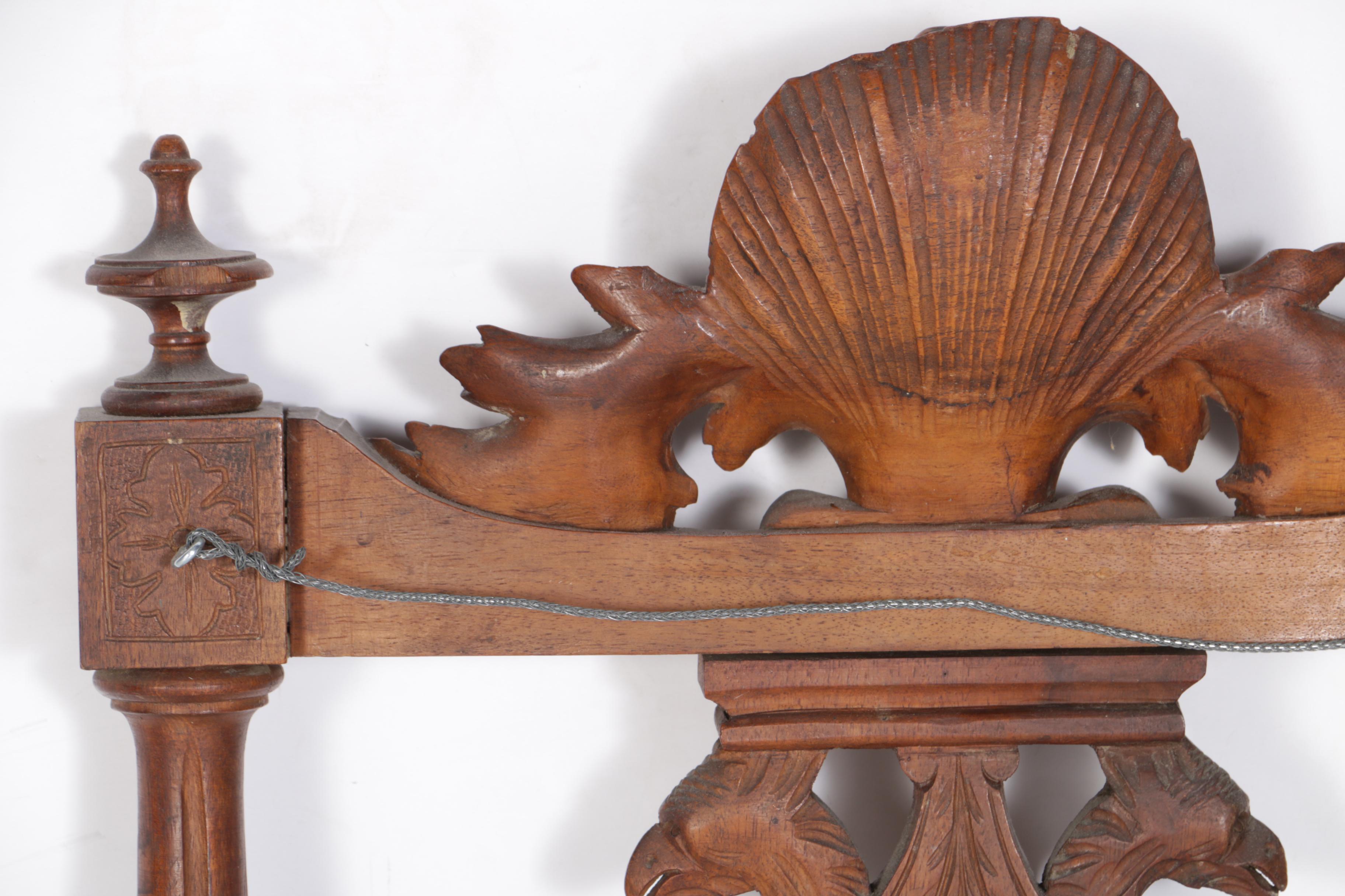 Antique French Renaissance Revival Walnut Chair Back Wall Hanging