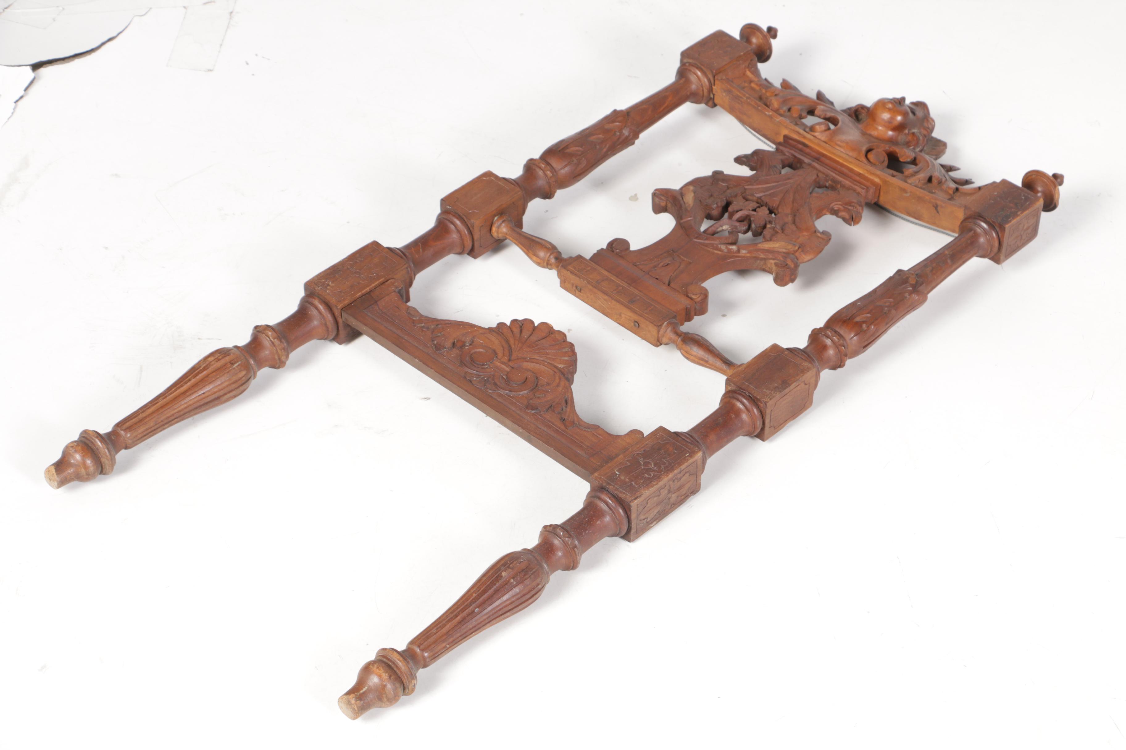 Antique French Renaissance Revival Walnut Chair Back Wall Hanging