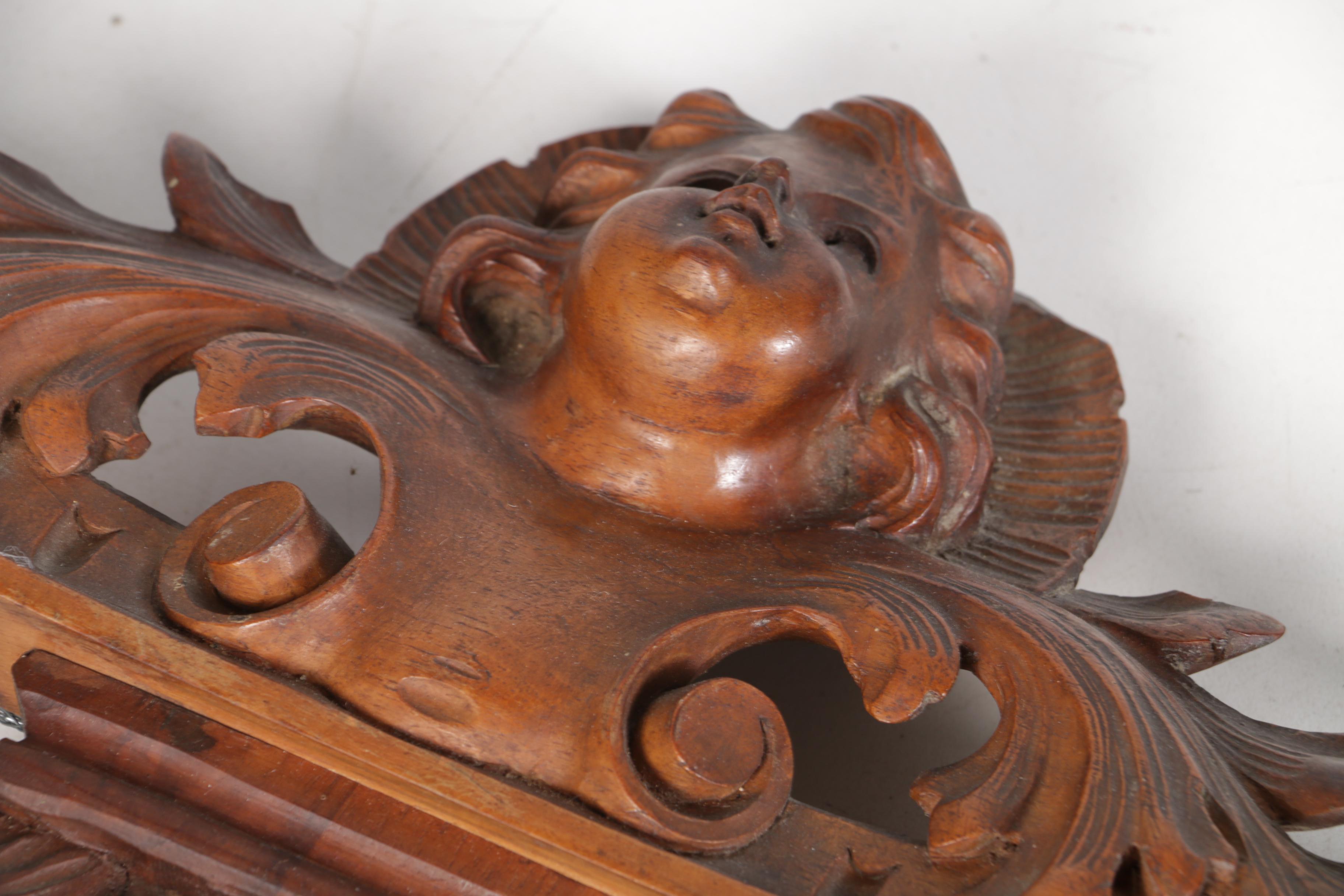 Antique French Renaissance Revival Walnut Chair Back Wall Hanging