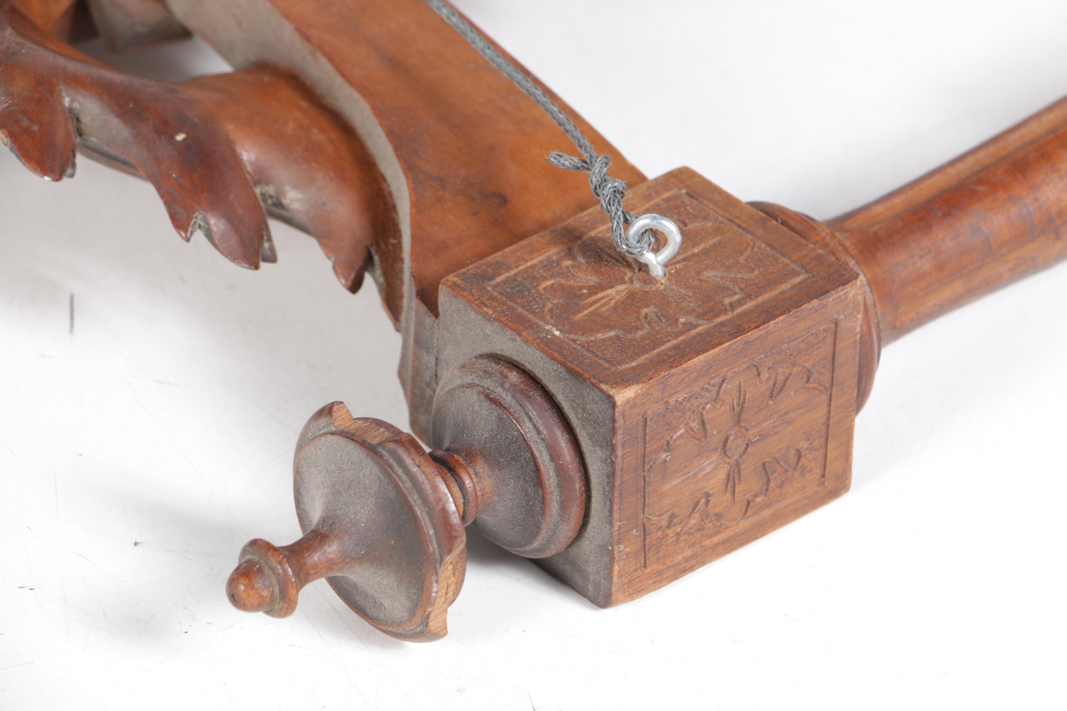 Antique French Renaissance Revival Walnut Chair Back Wall Hanging