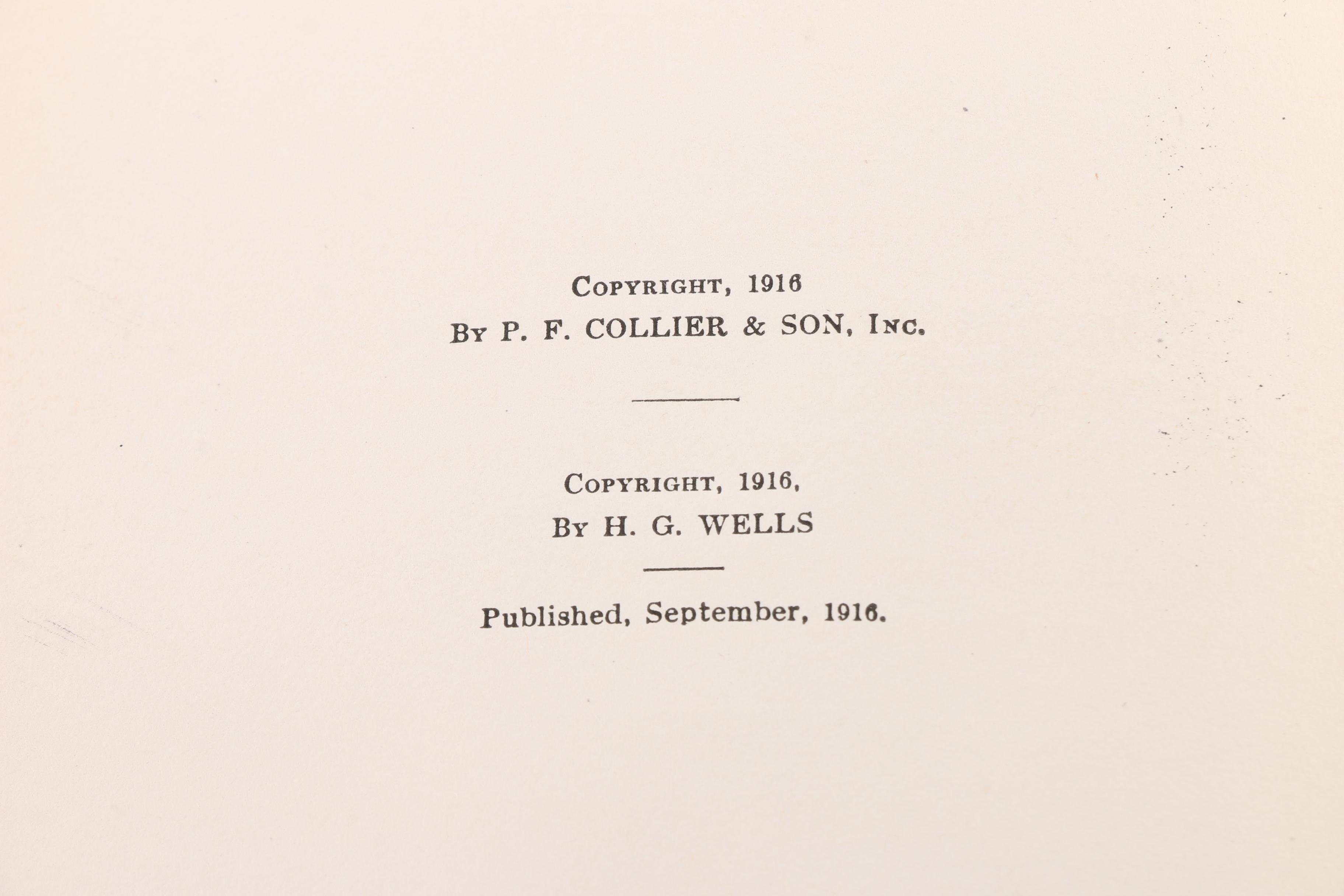 Novels including 1916 "Mr. Britling Sees It Through" by H. G. Wells