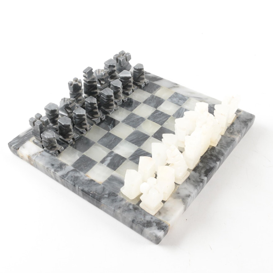 Marble and Calcite Chess Set