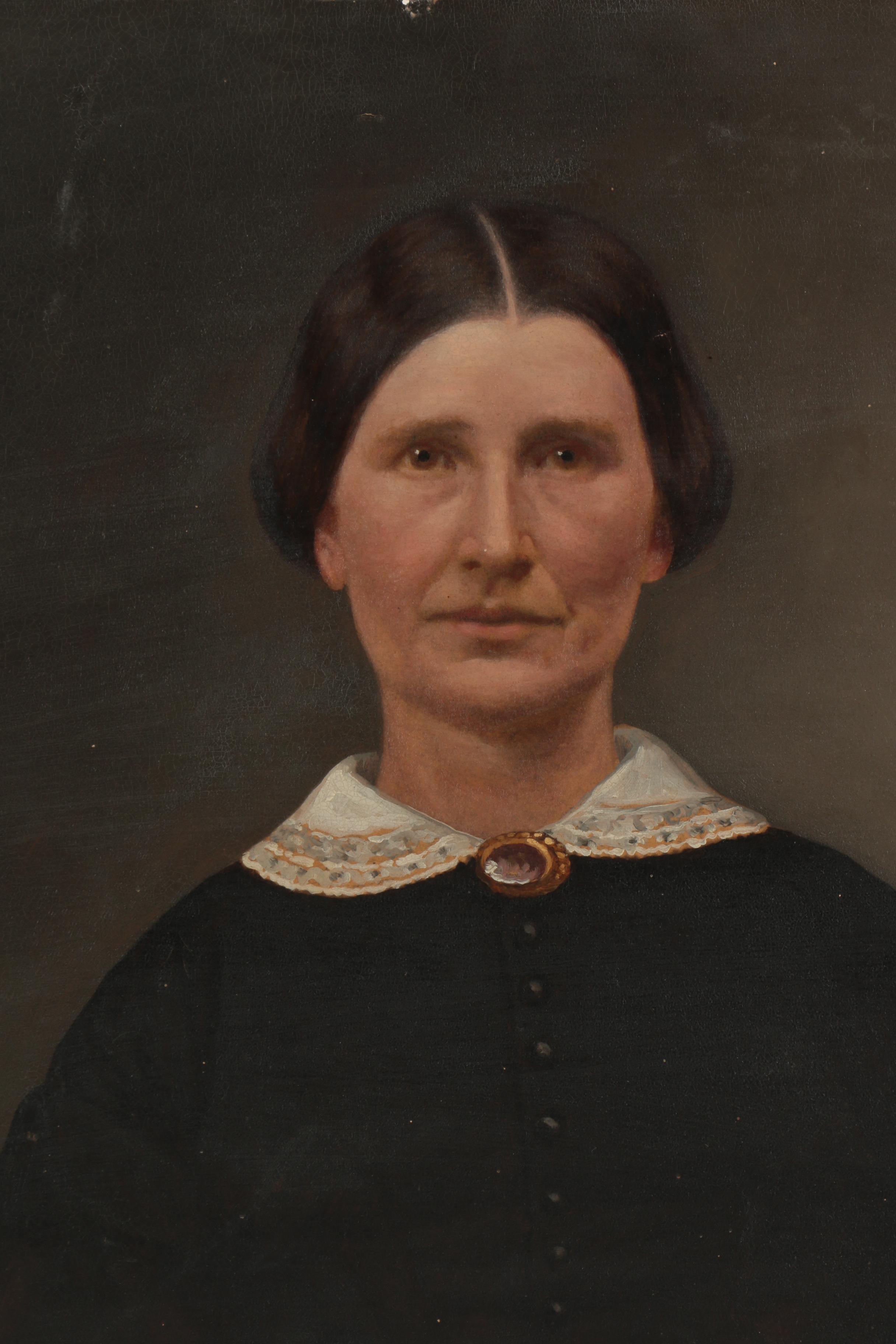 Antique Oil Painting Portraits Attributed to Charles Andrew Foster