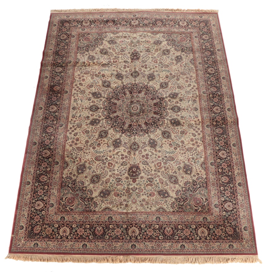 Hand-Knotted Persian Kashmir Wool Area Rug