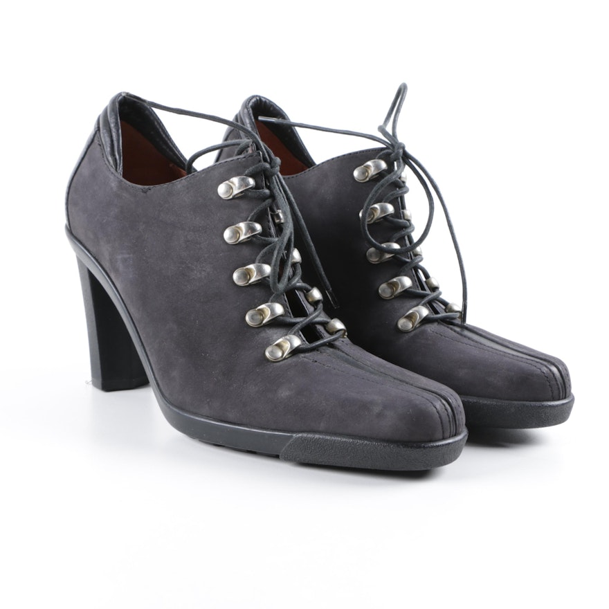 Donald J. Pliner Sport Travel Black Nubuck Ankle Boots