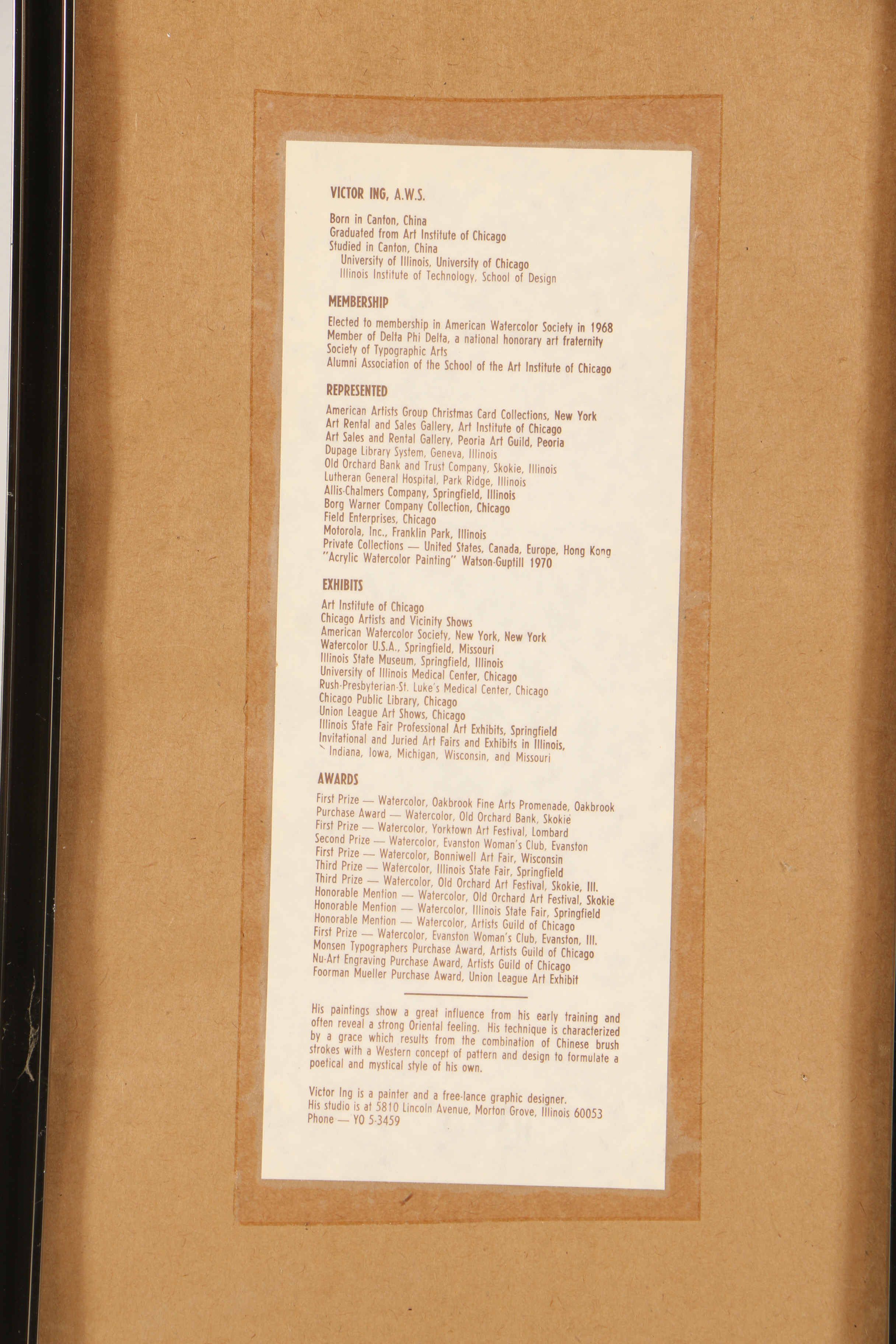 Victor Ing Watercolor Painting