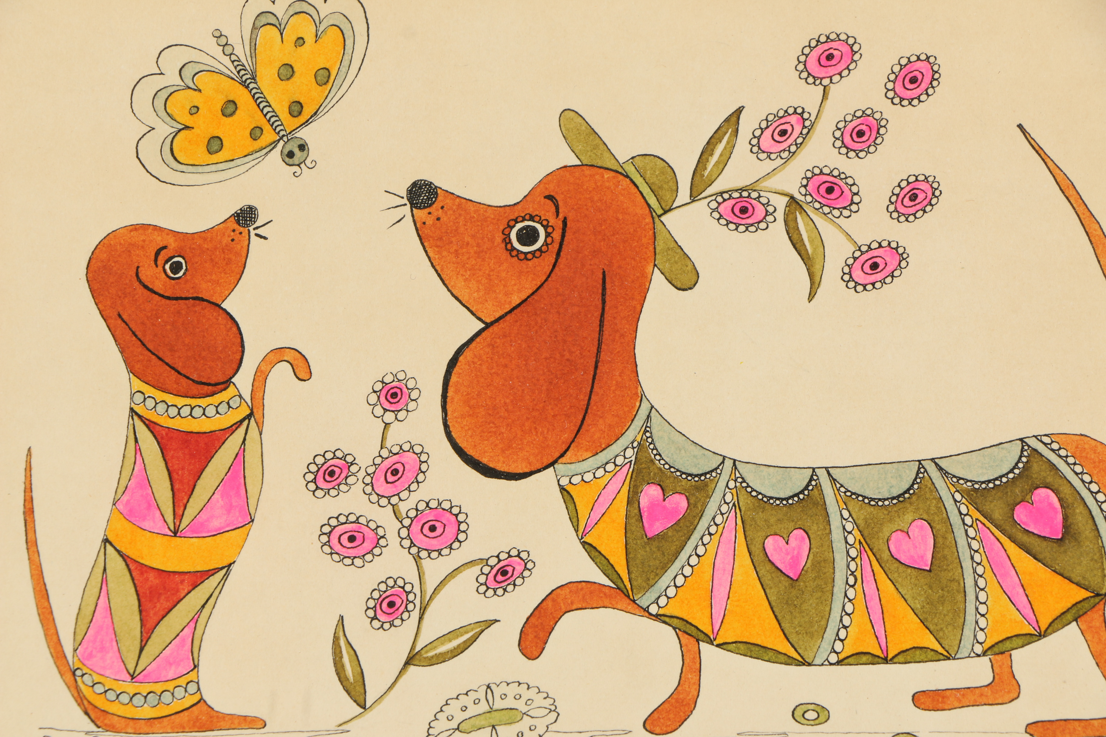 Polly Bushong Drawings Featuring "Five O'Clock"