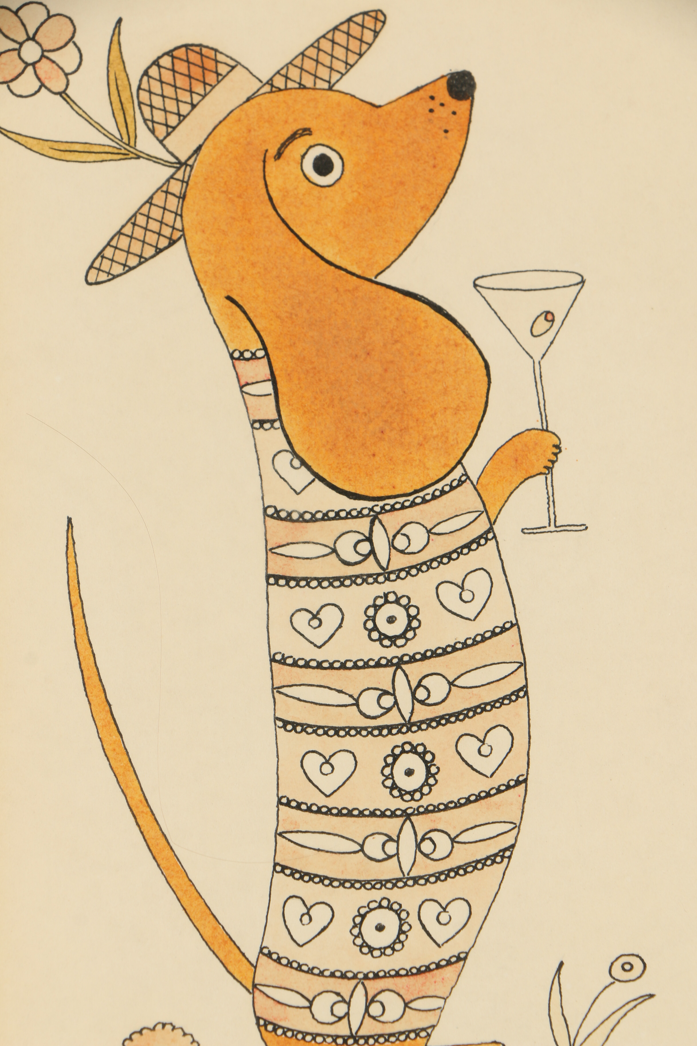 Polly Bushong Drawings Featuring "Five O'Clock"