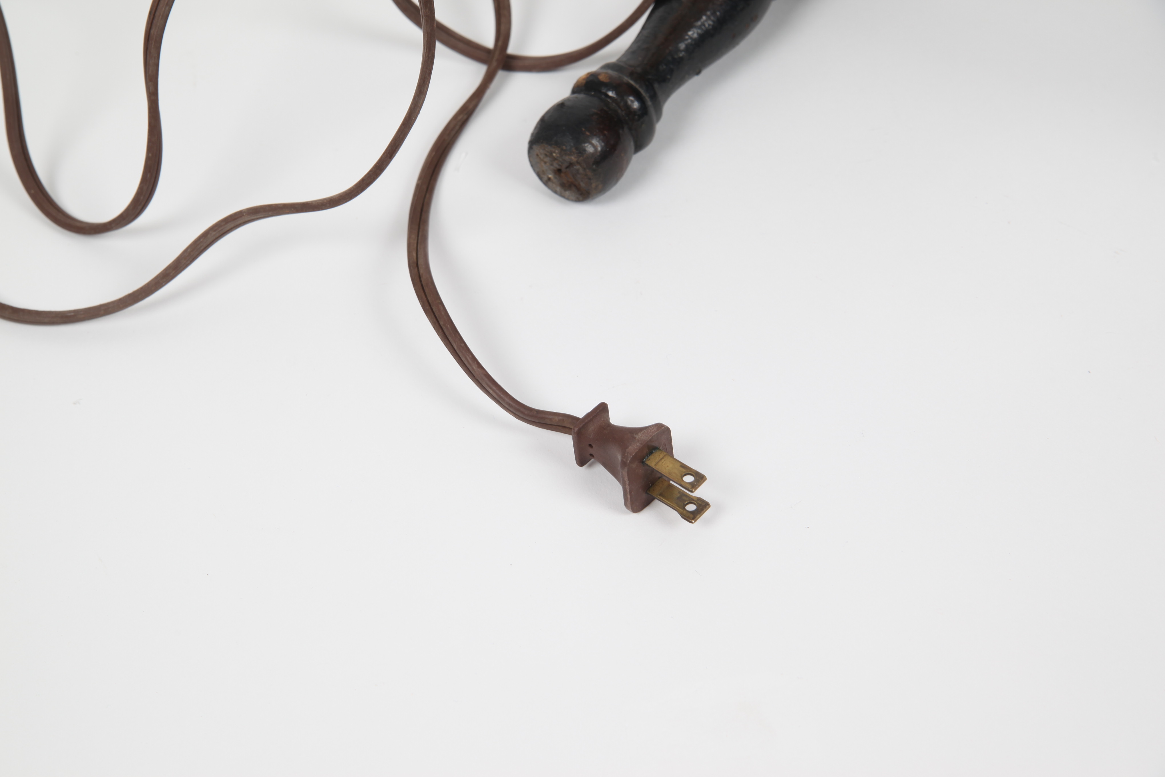 Vintage Handcrafted Wood Matchstick Table Lamp with Table