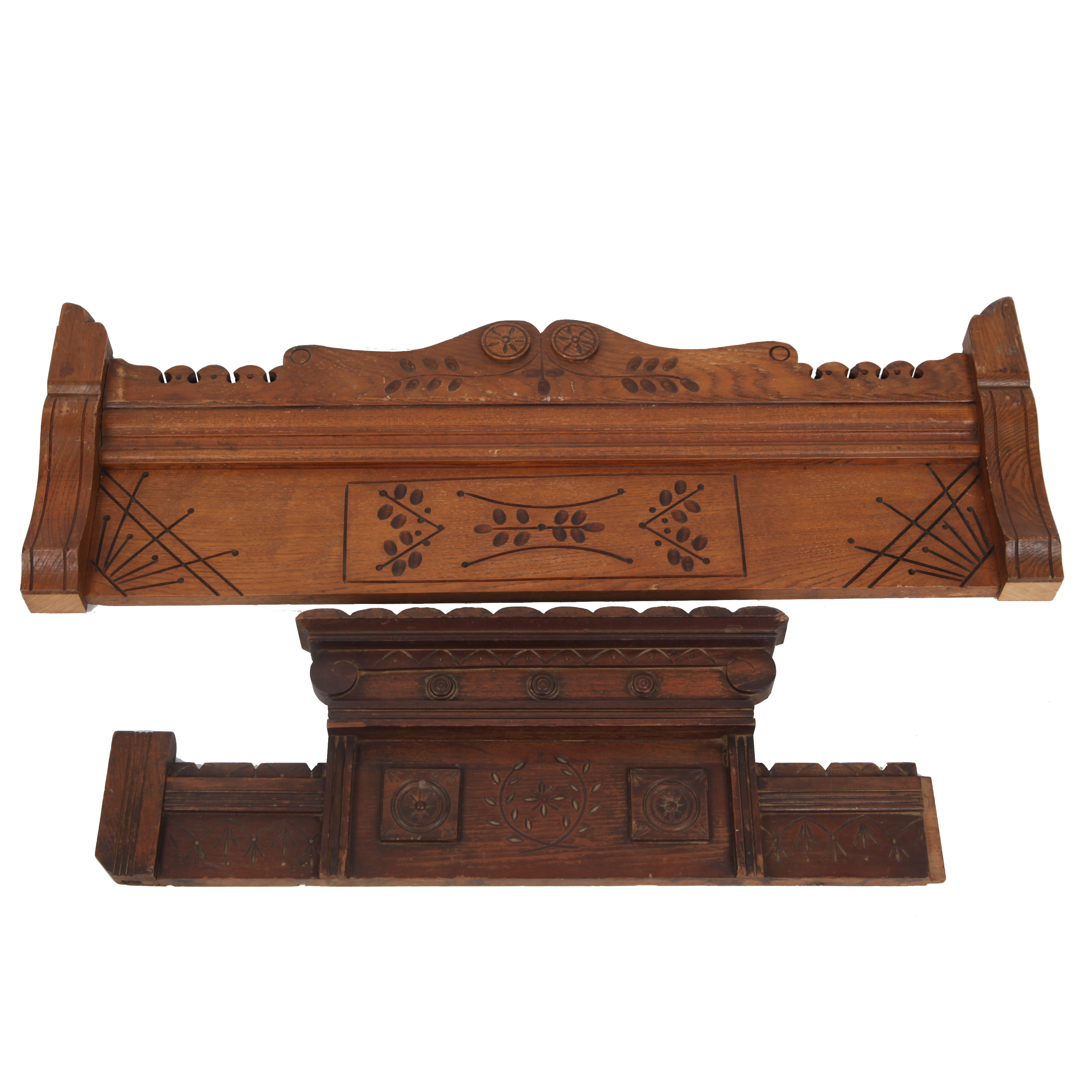 Antique Walnut Eastlake Cornice Pieces