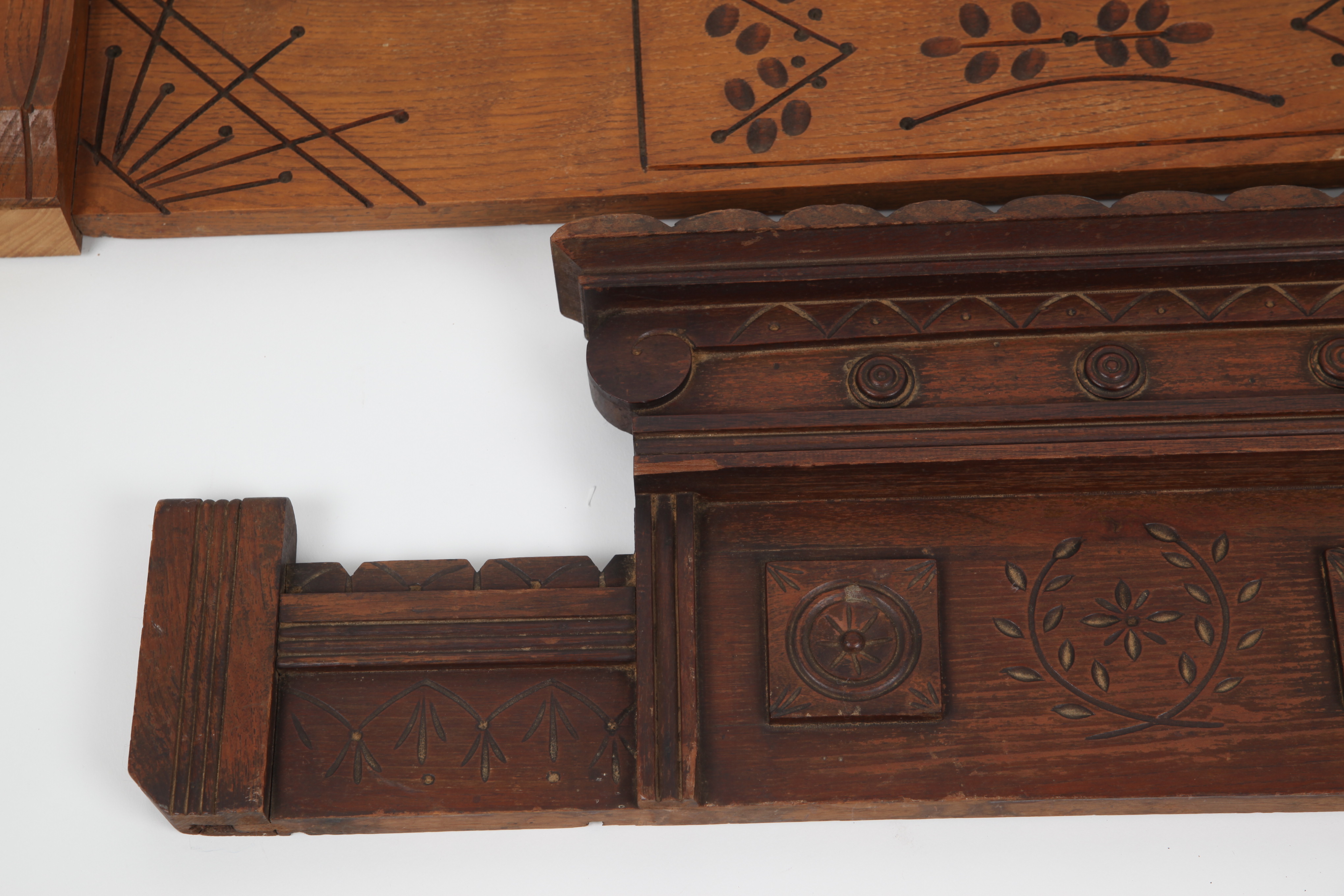 Antique Walnut Eastlake Cornice Pieces