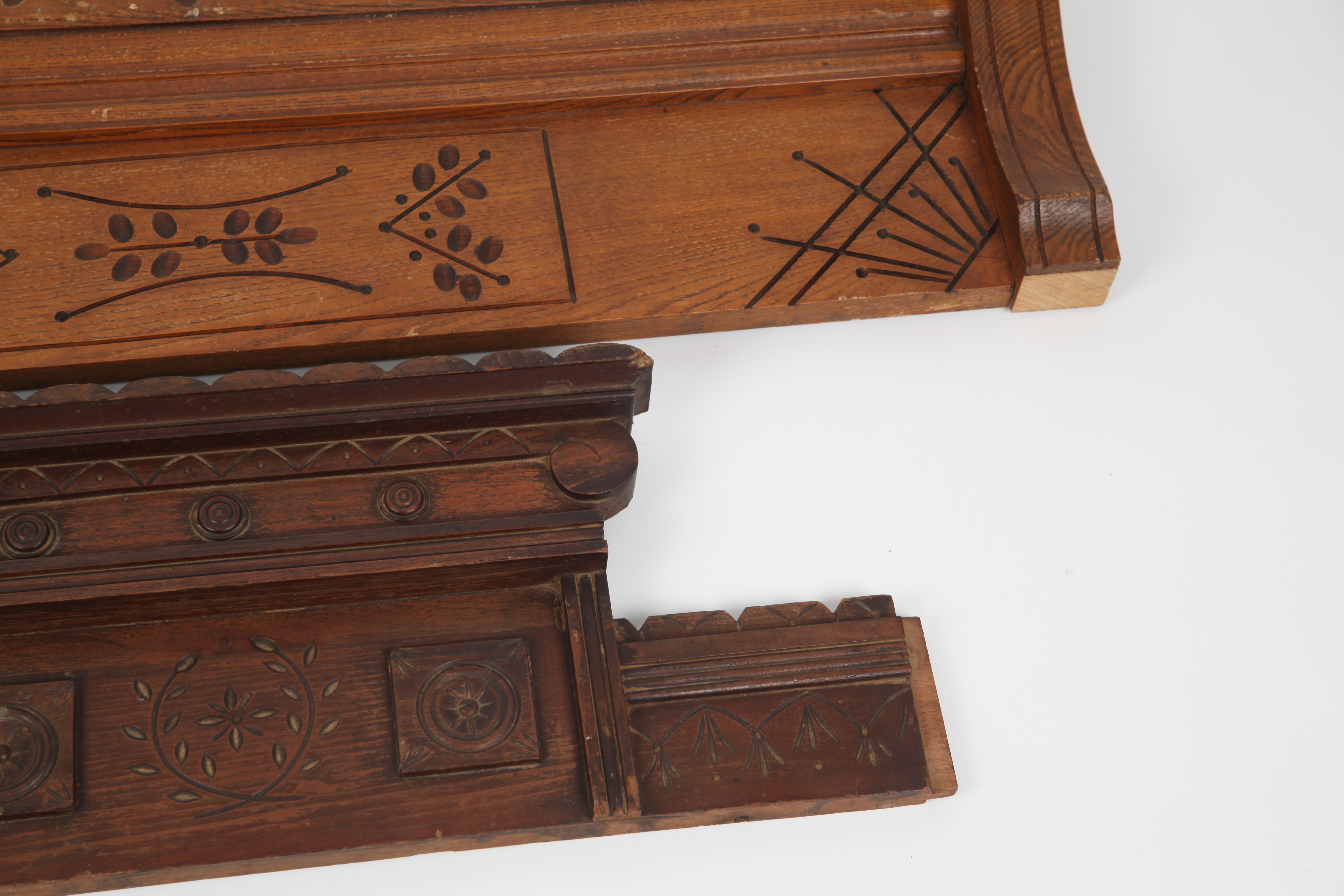 Antique Walnut Eastlake Cornice Pieces