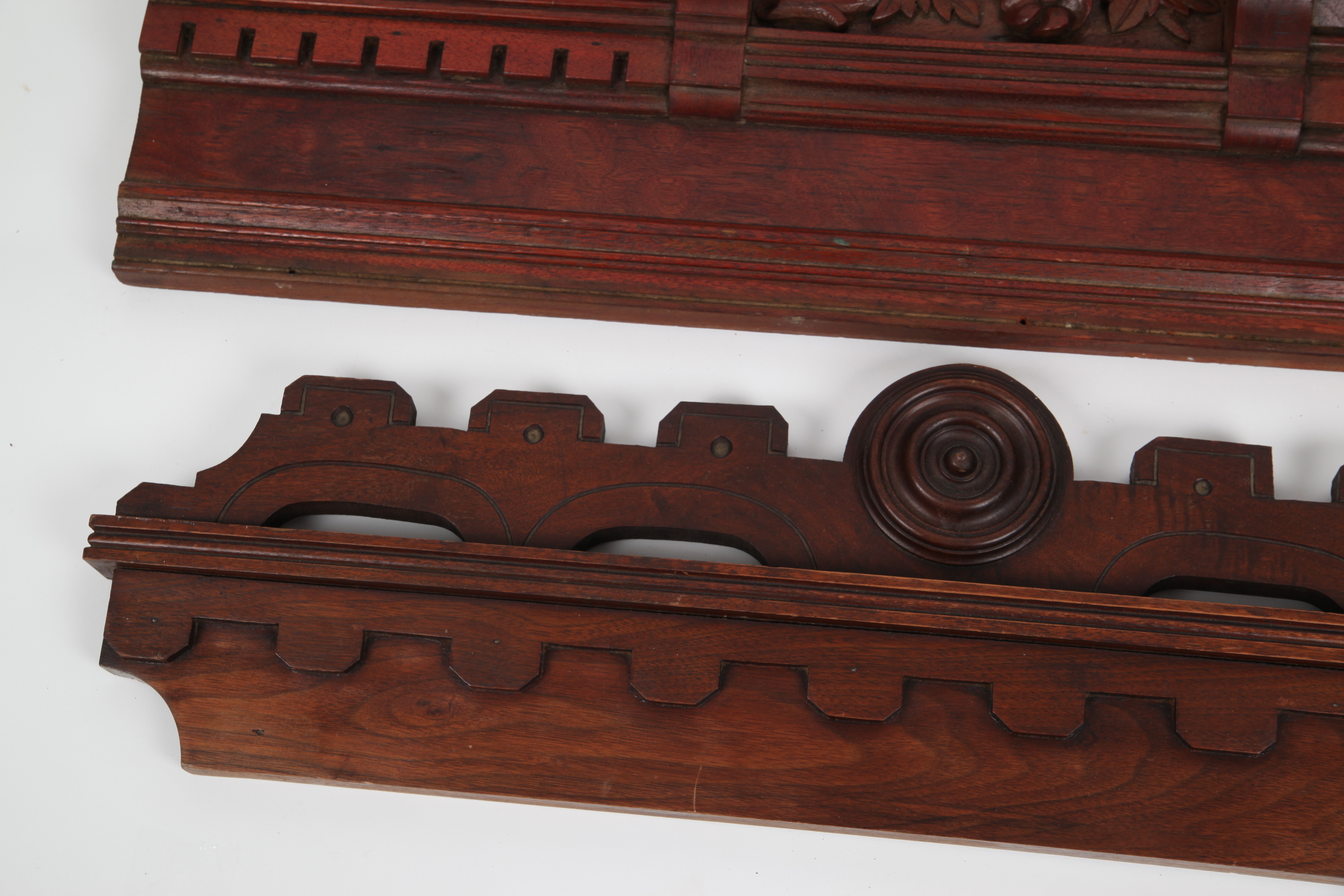 A Pair of Antique Walnut Cornices